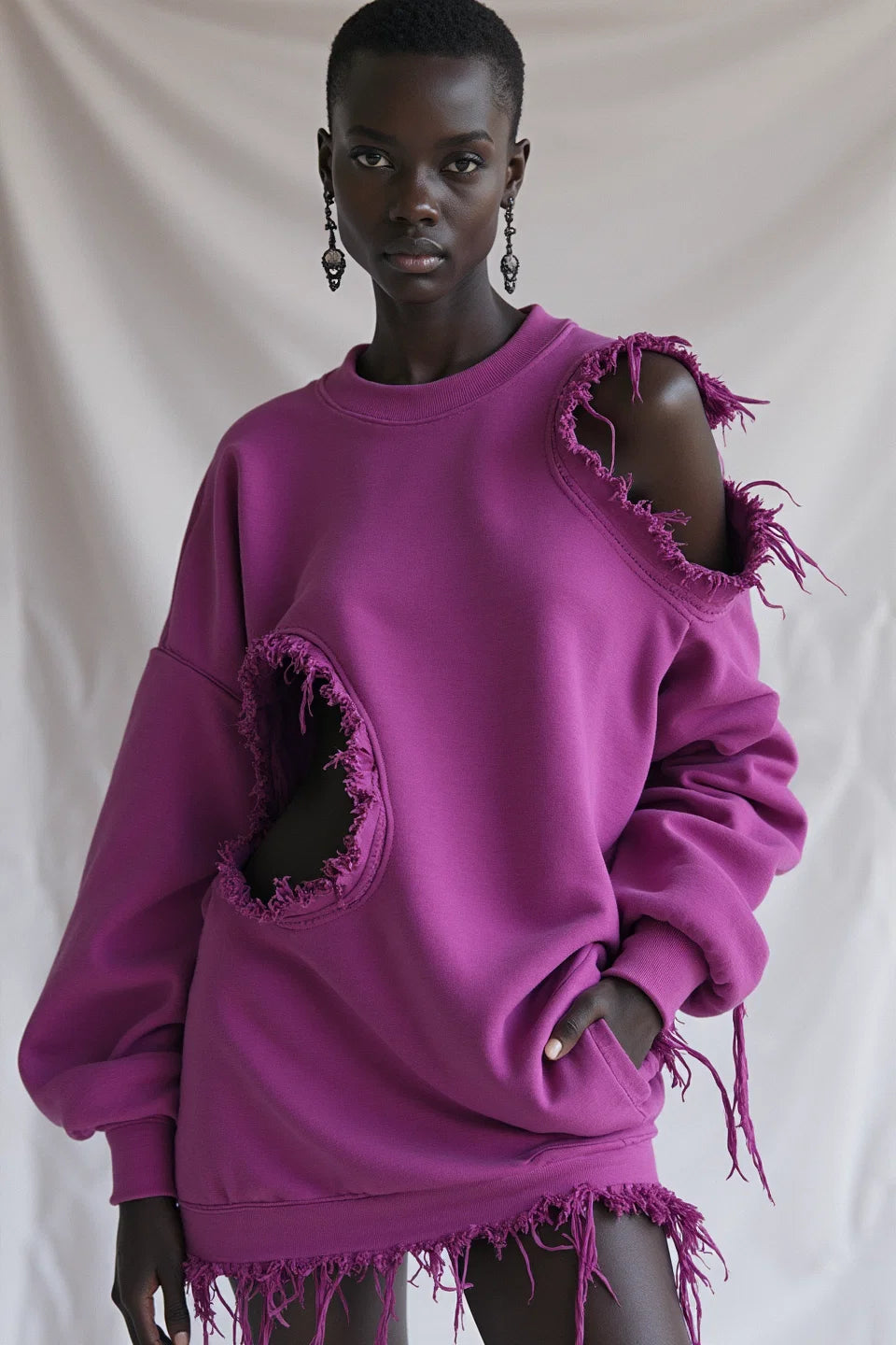 Purple hoodie dress sale