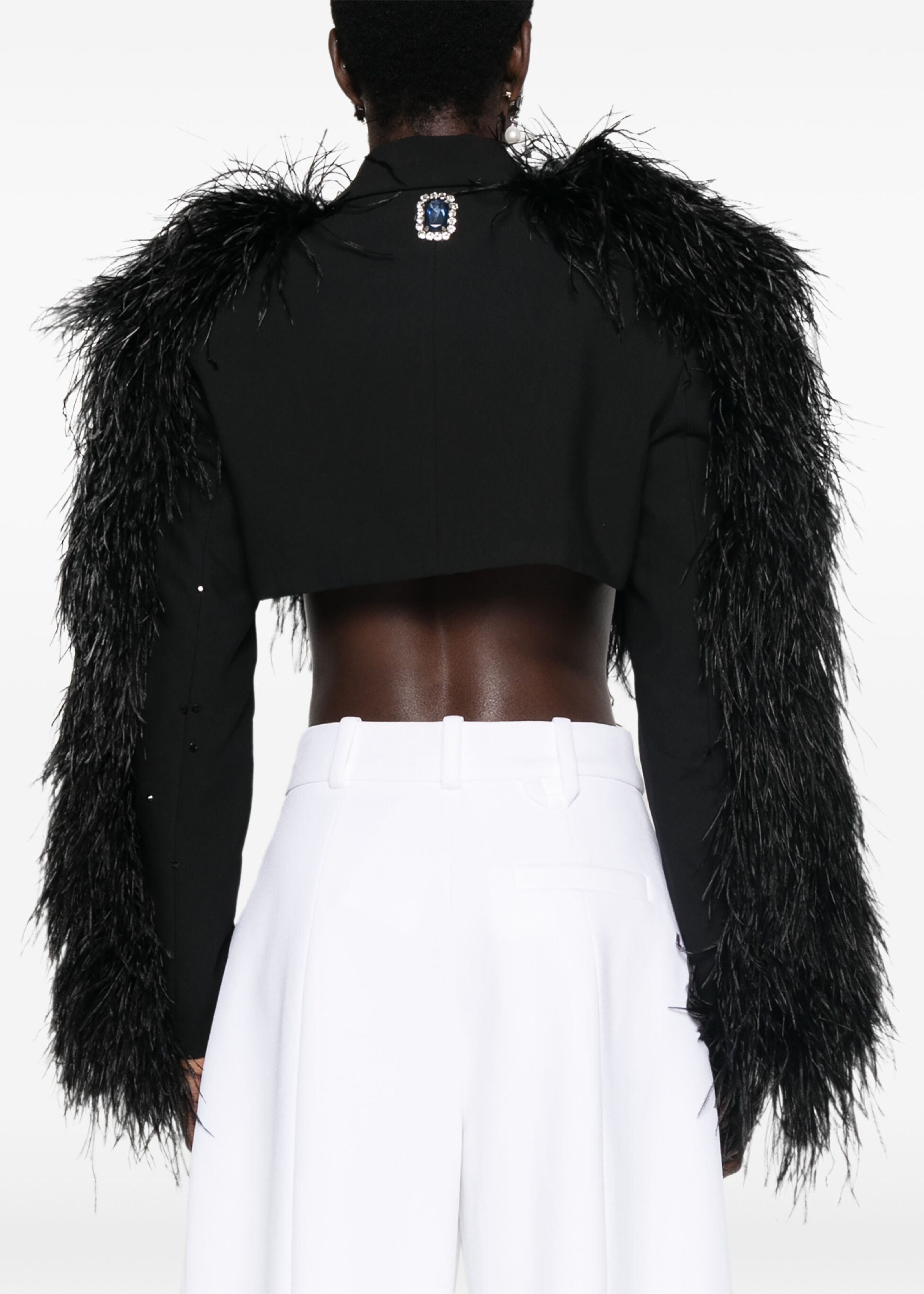 FEATHER-EMBELLISHED JACKET