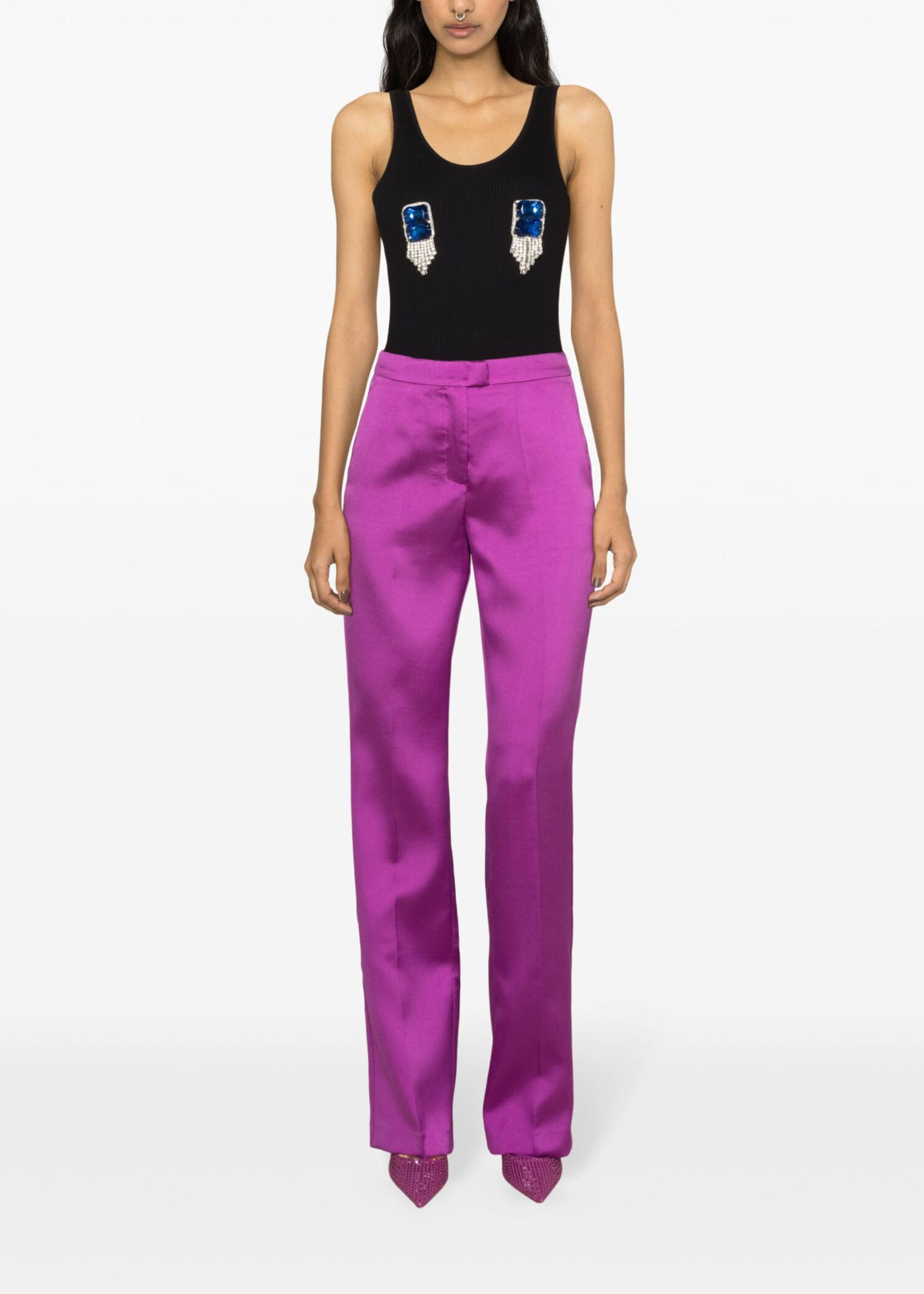 CRYSTAL-EMBELLISHED BODYSUIT