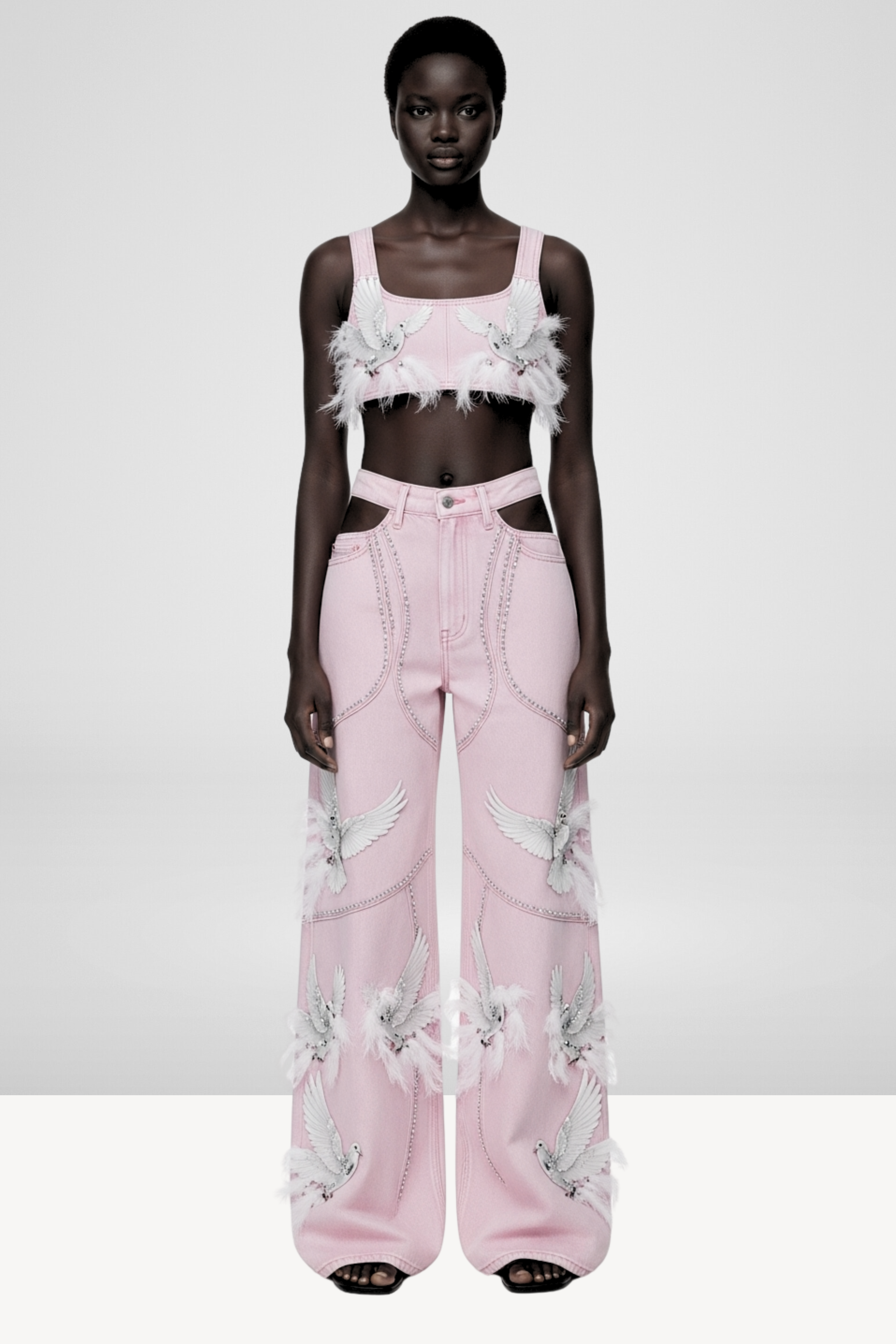 EMBROIDERED DENIM SET