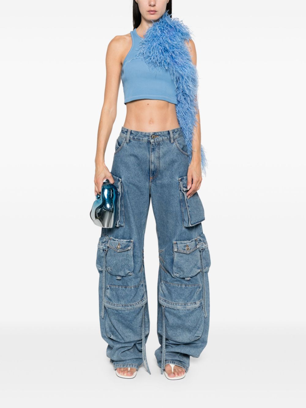 FEATHER-DETAIL TANK TOP