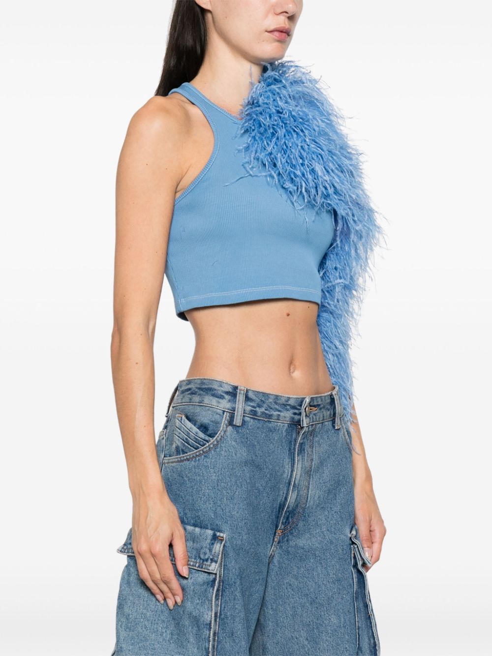 FEATHER-DETAIL TANK TOP