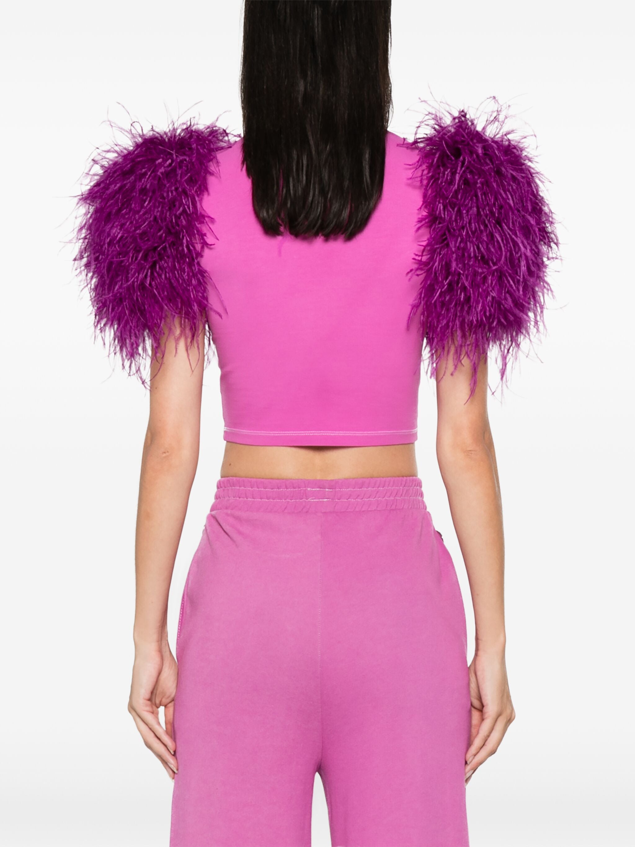 FEATHER-DETAIL T-SHIRT
