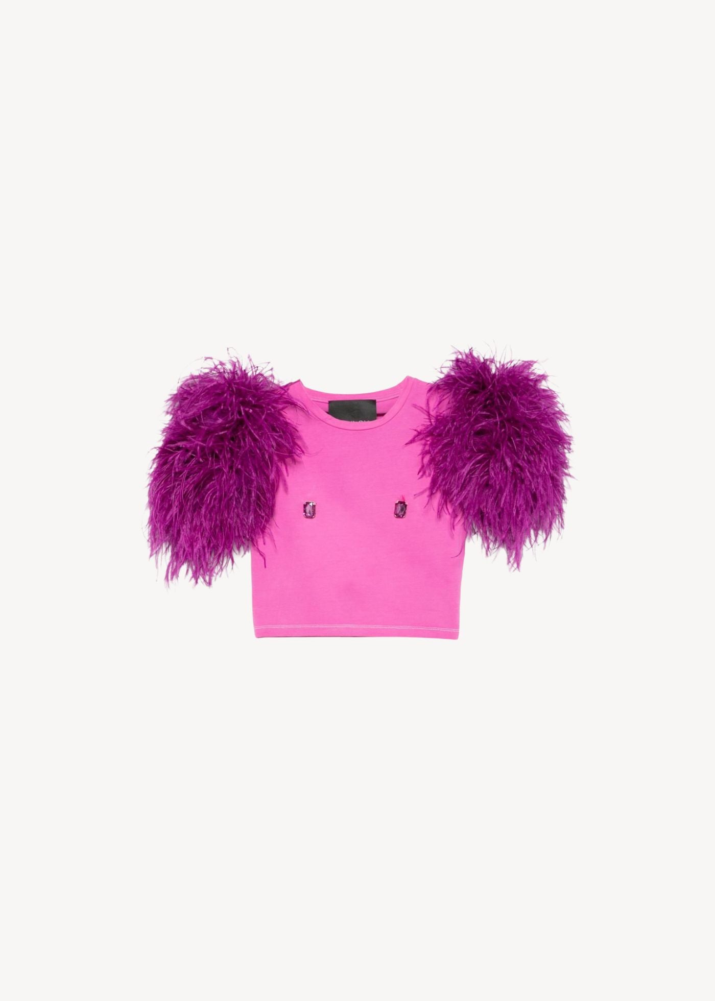 FEATHER-DETAIL T-SHIRT
