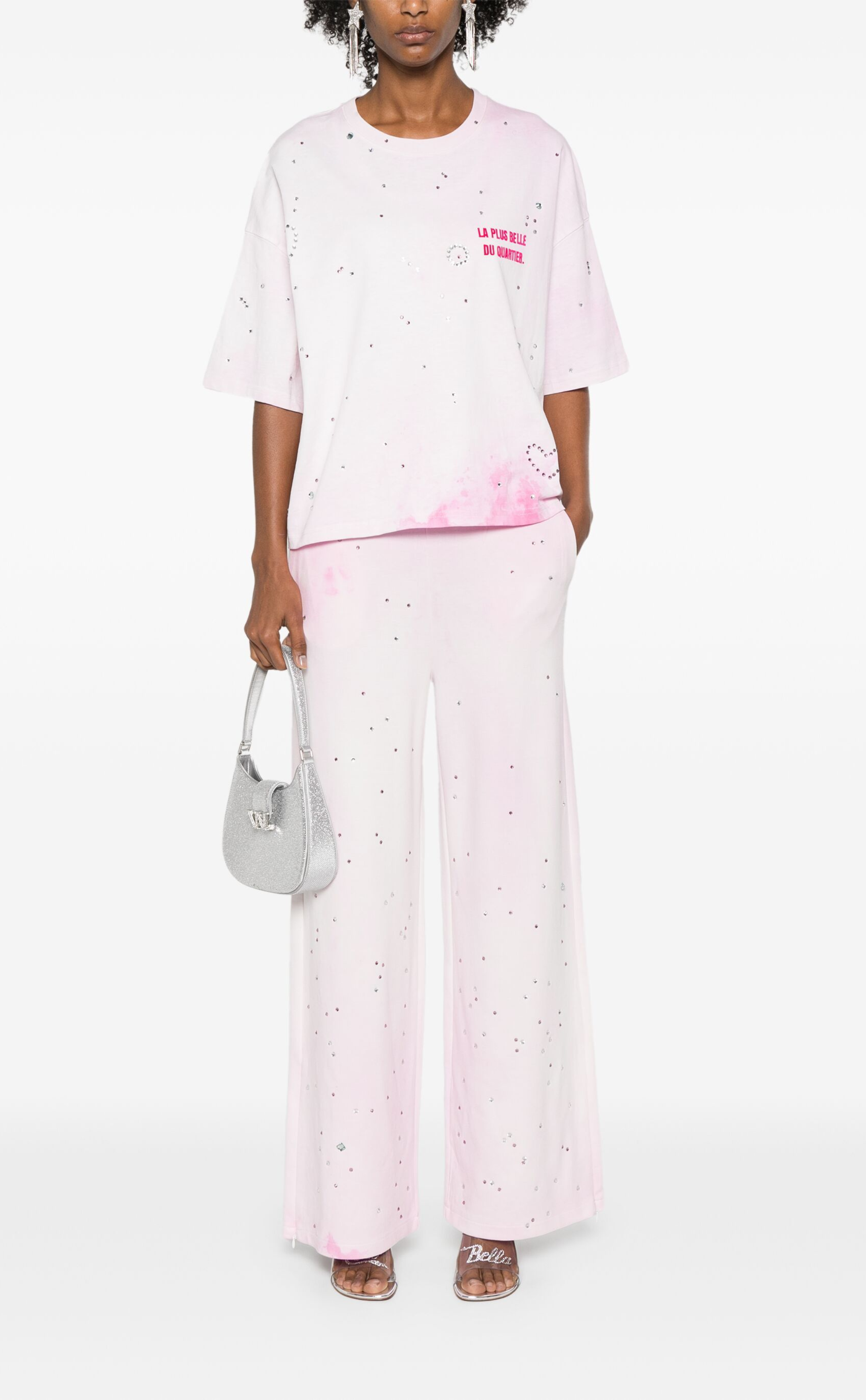 Crystal-embellished washed T-shirt