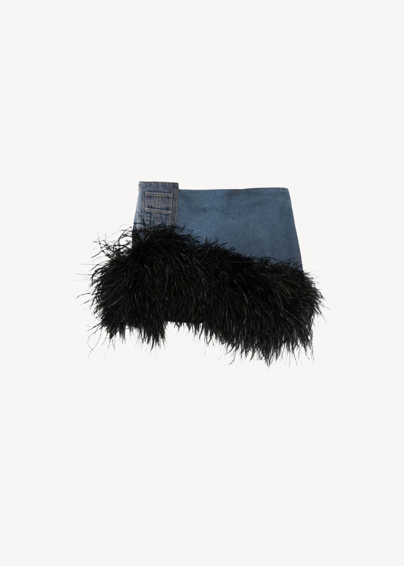 feather-detail mini skirt