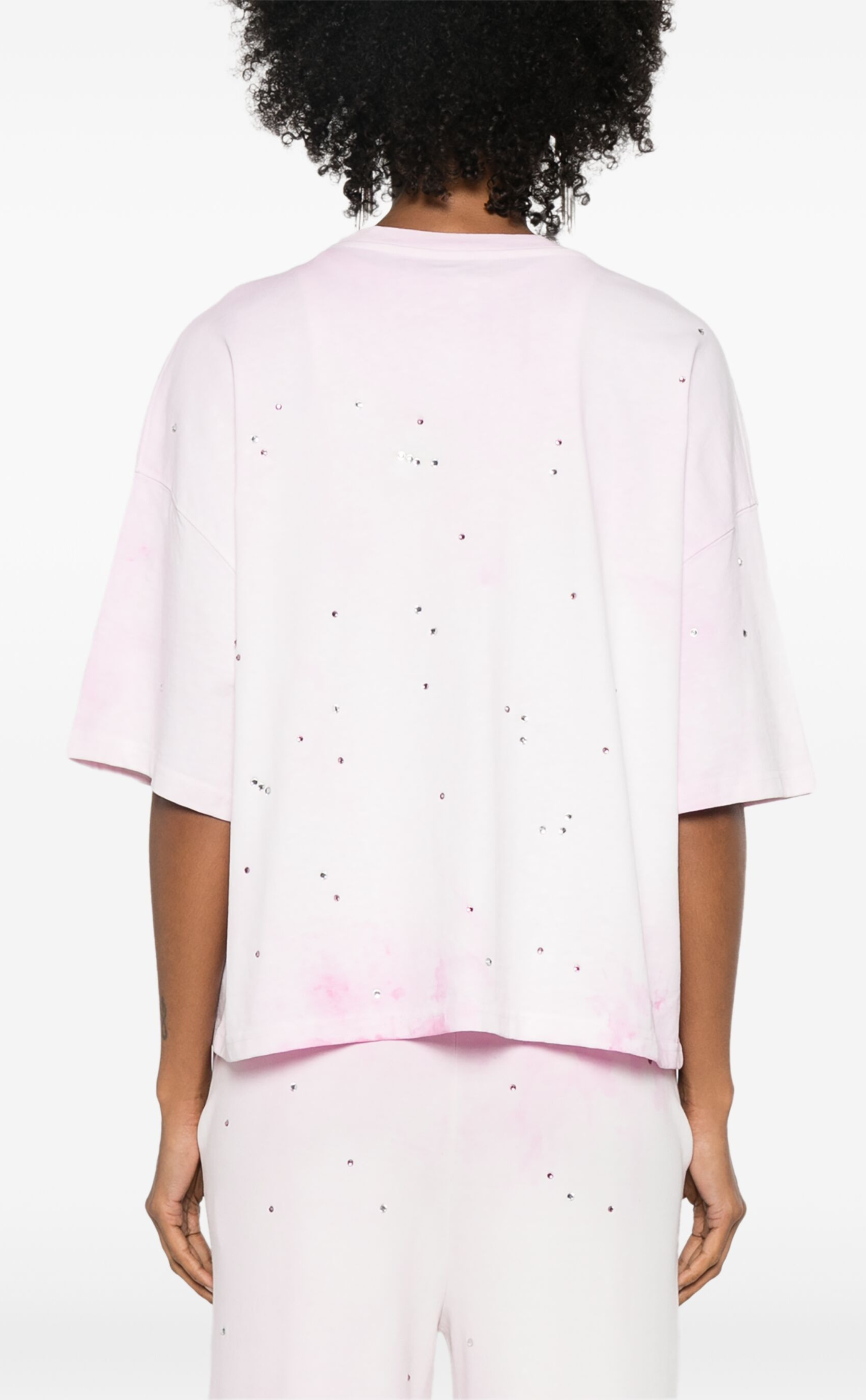 Crystal-embellished washed T-shirt