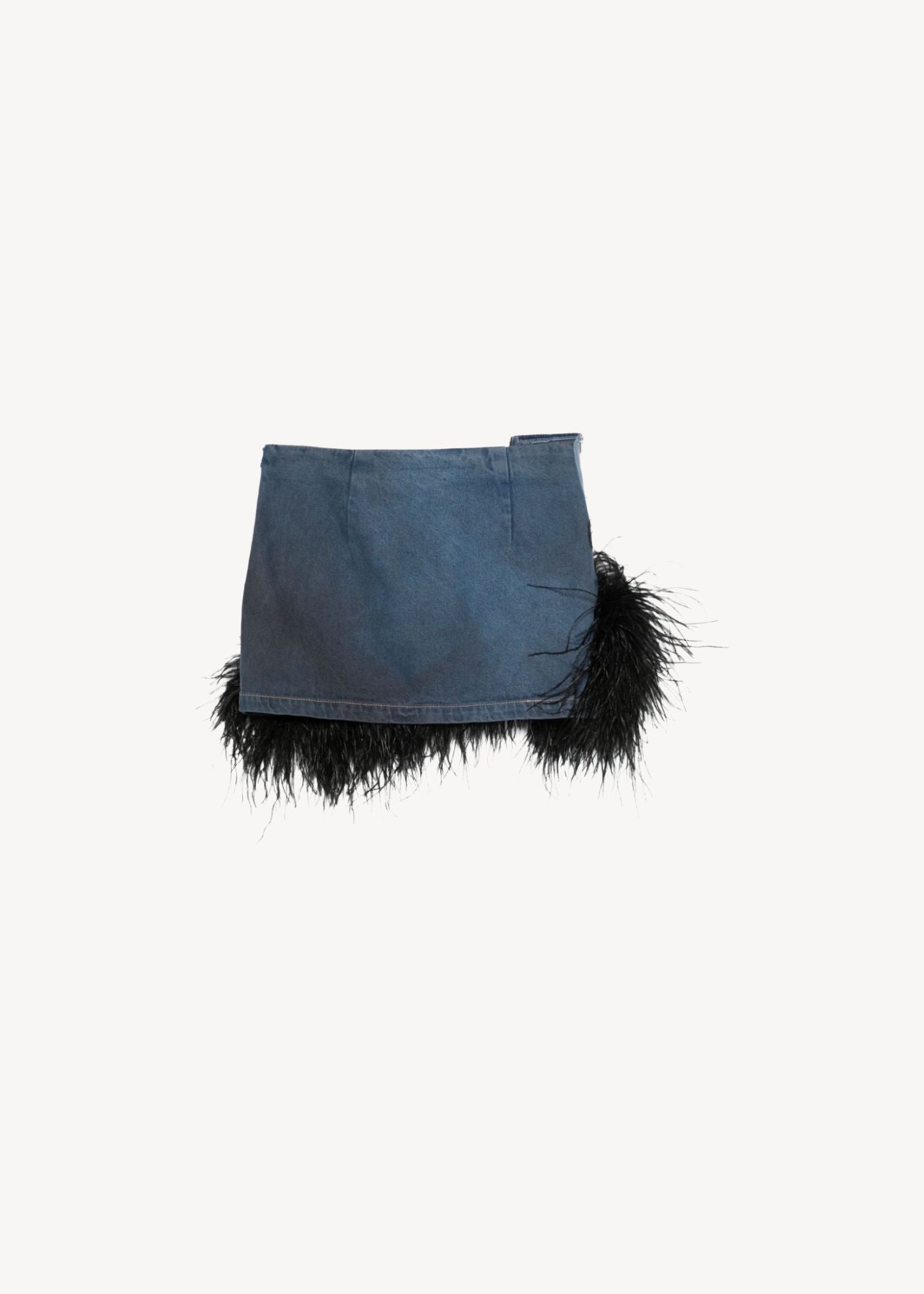 feather-detail mini skirt
