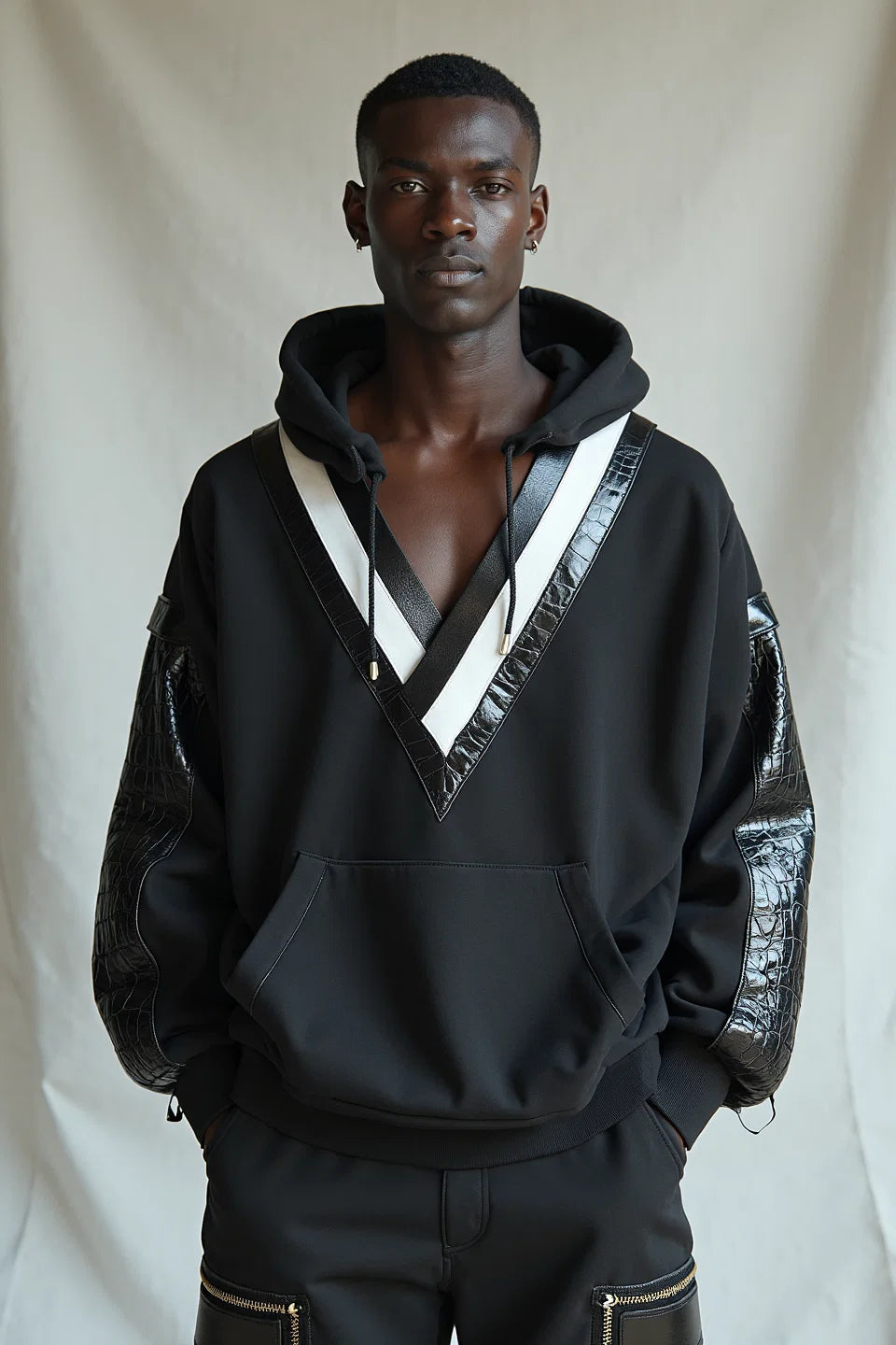 Deep V Neck Hoodie