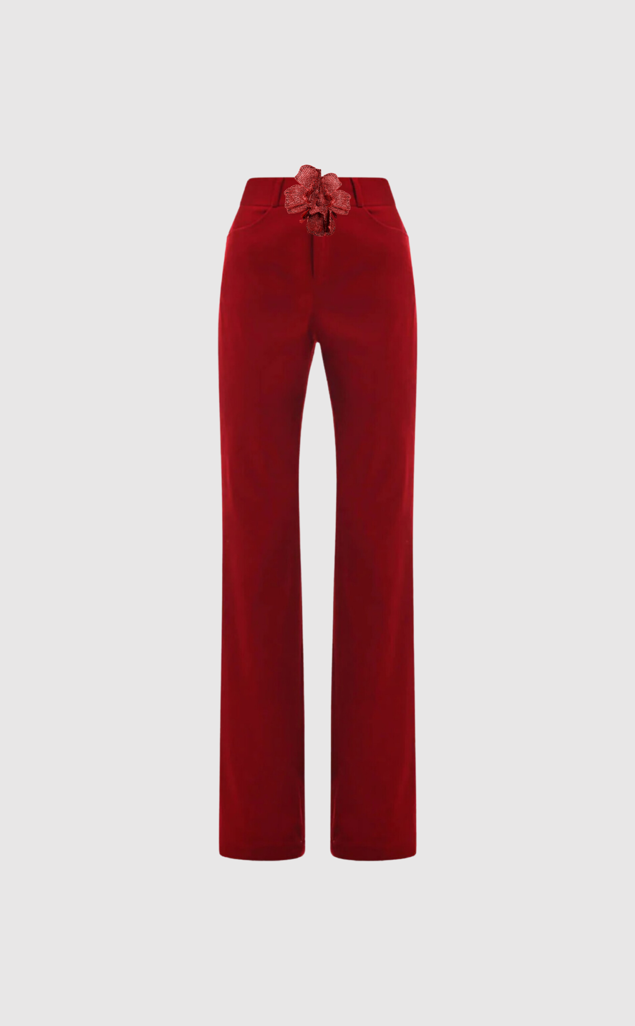 Shanghai Express Straight-Fit Velvet Trousers