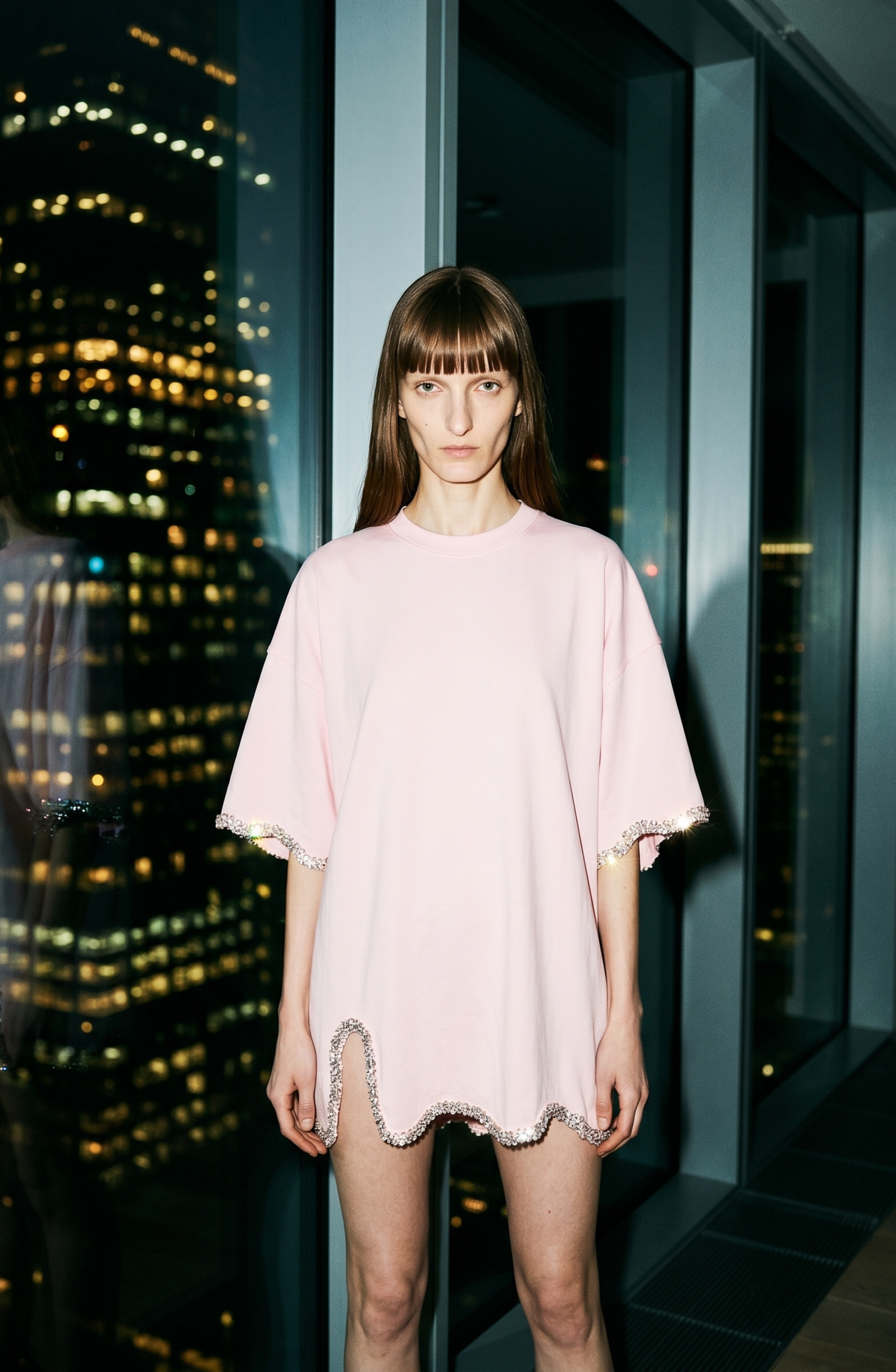 CRYSTAL-TRIM T-SHIRT | LOULOU.