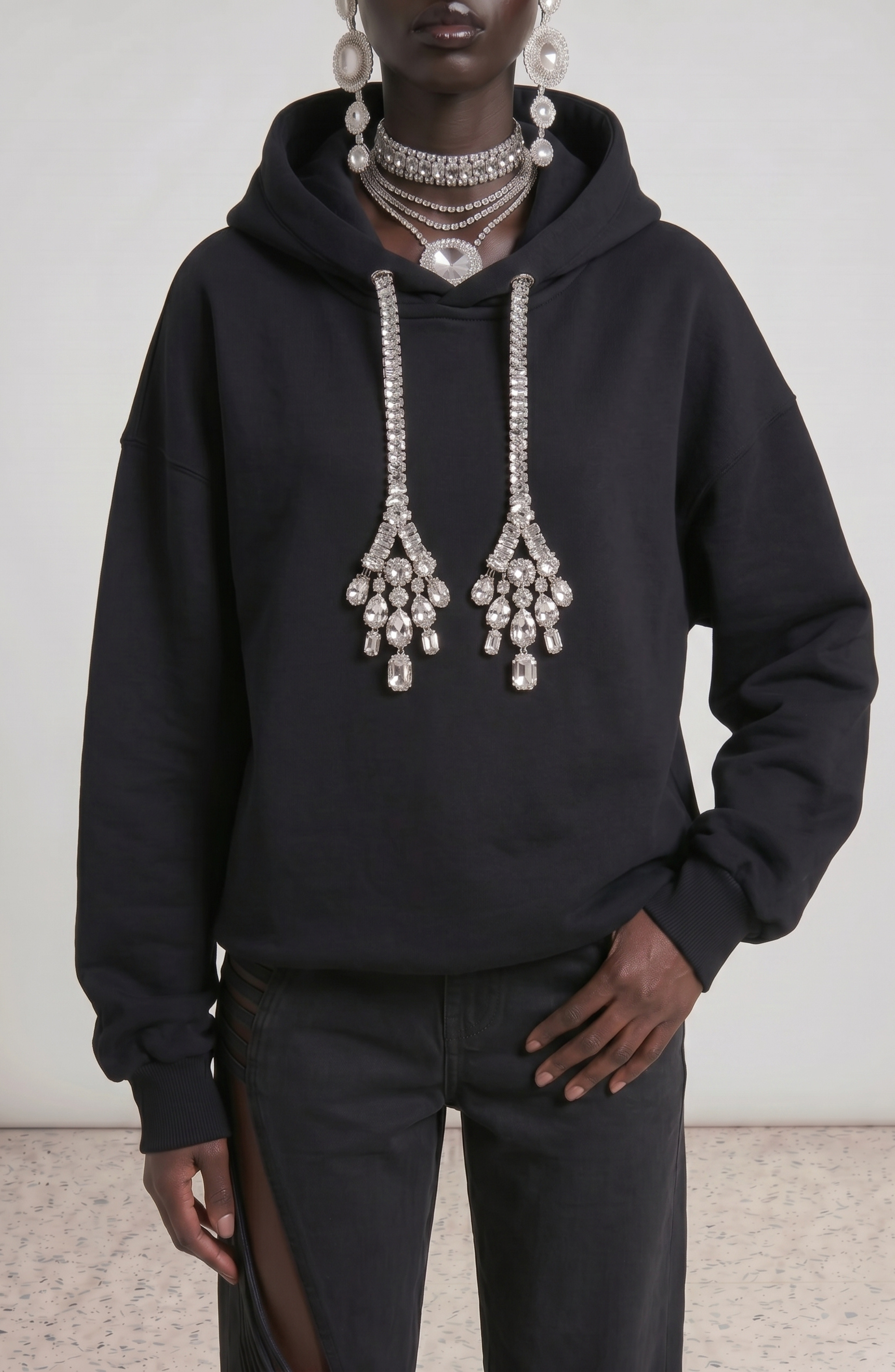 LOULOU Crystal Drawstring Hoodie - photo 2