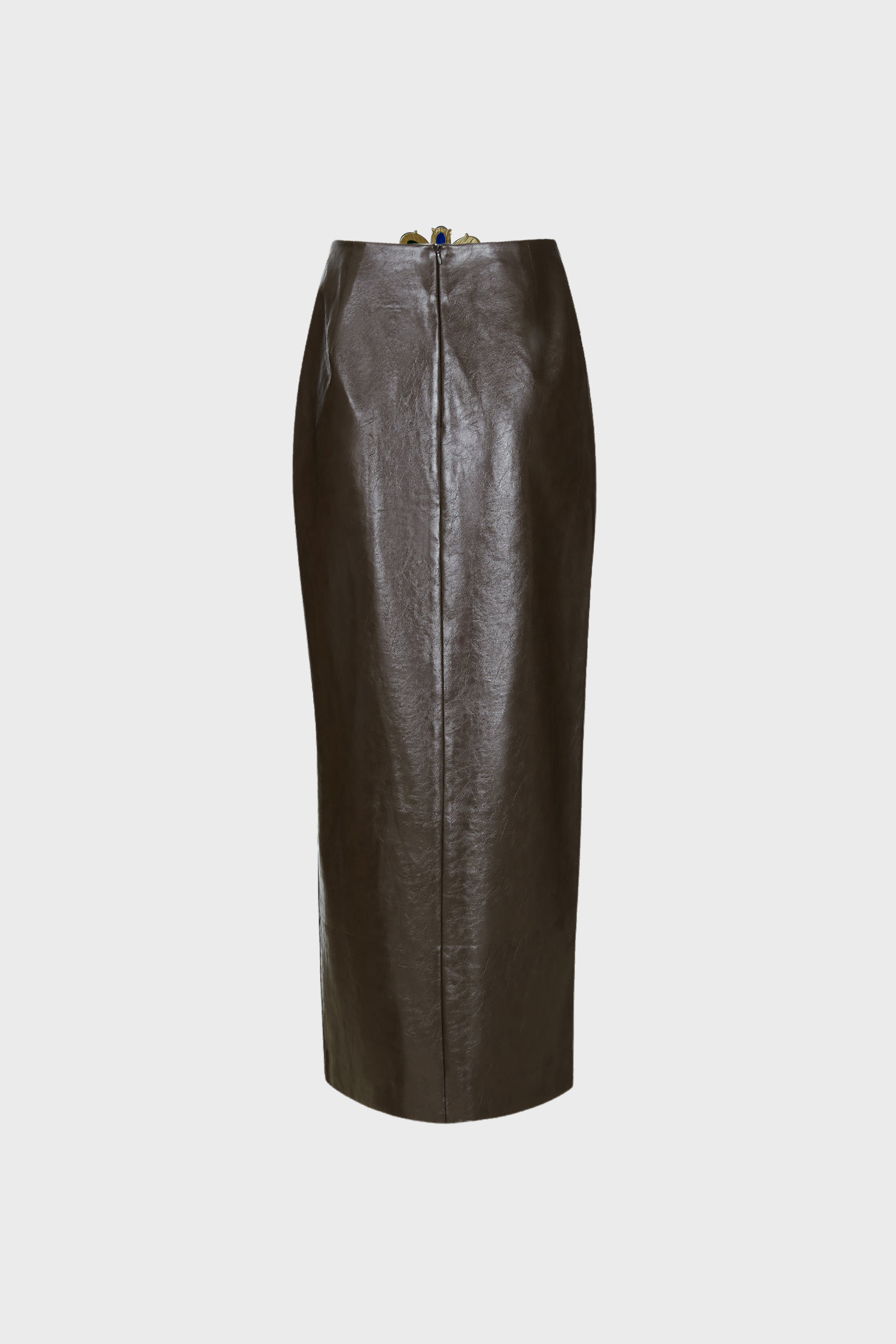 It Happened One Night faux-leather maxi skirt