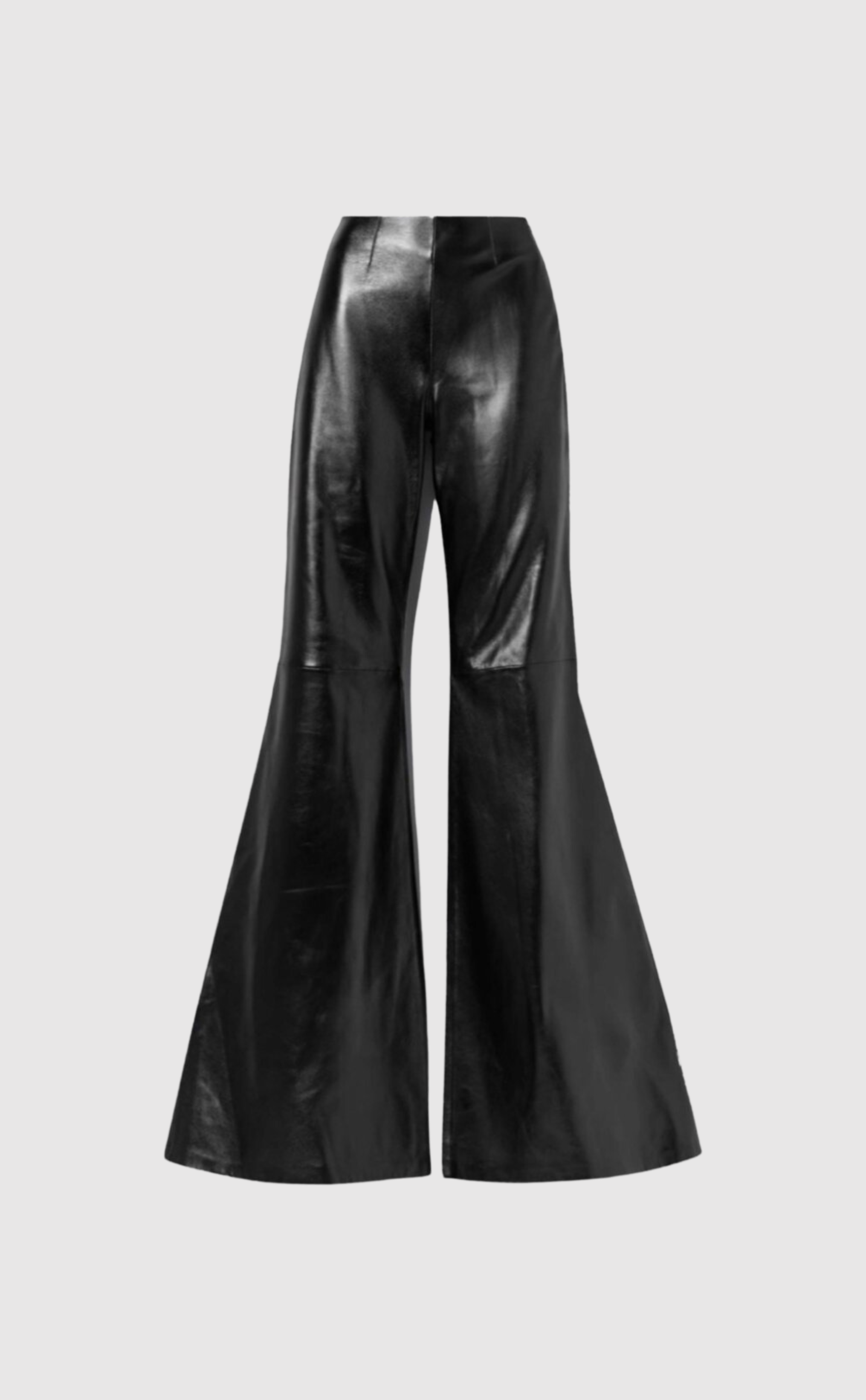 Faux leather flared pants