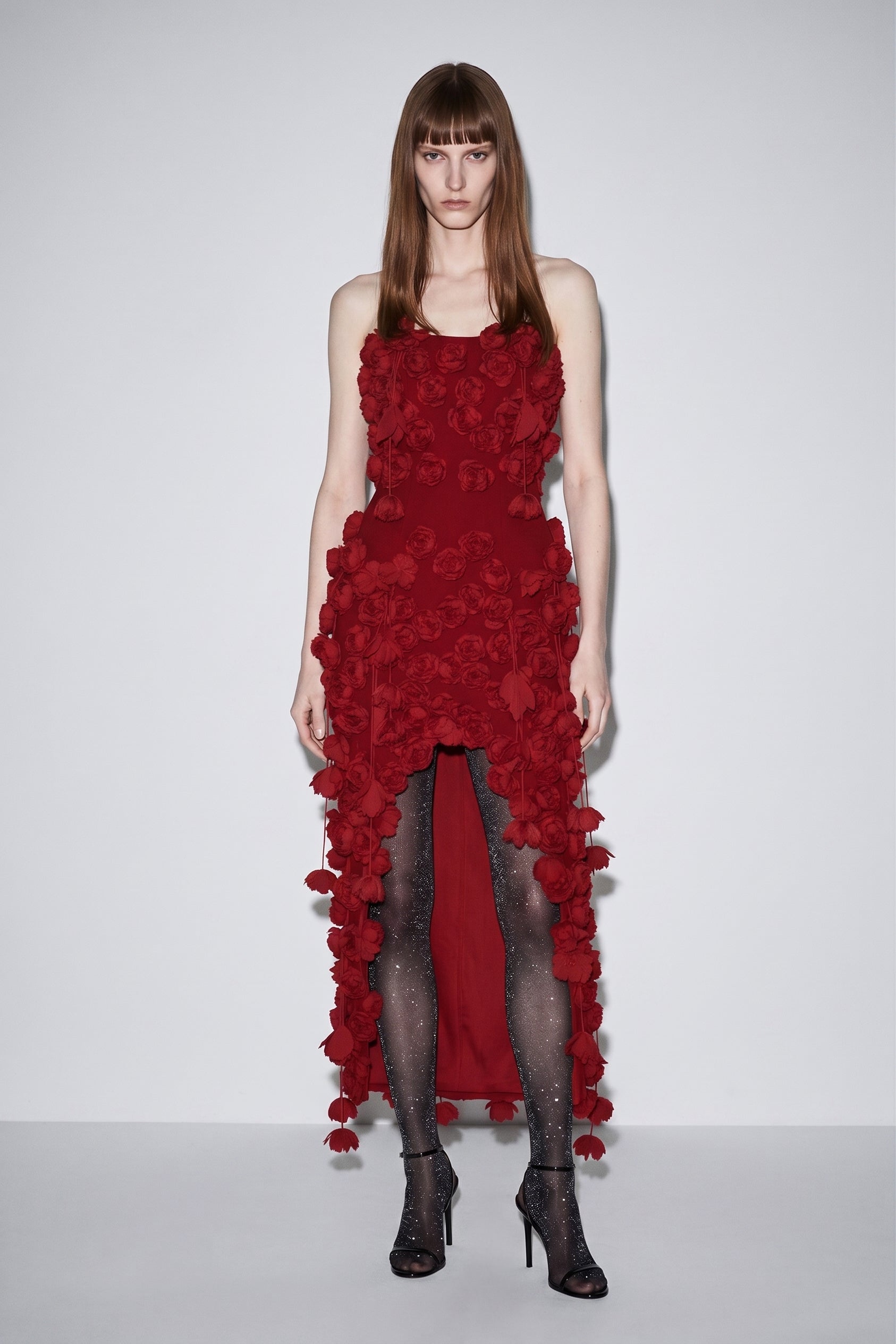 LOULOU Red Rose Midi Dress - photo 2