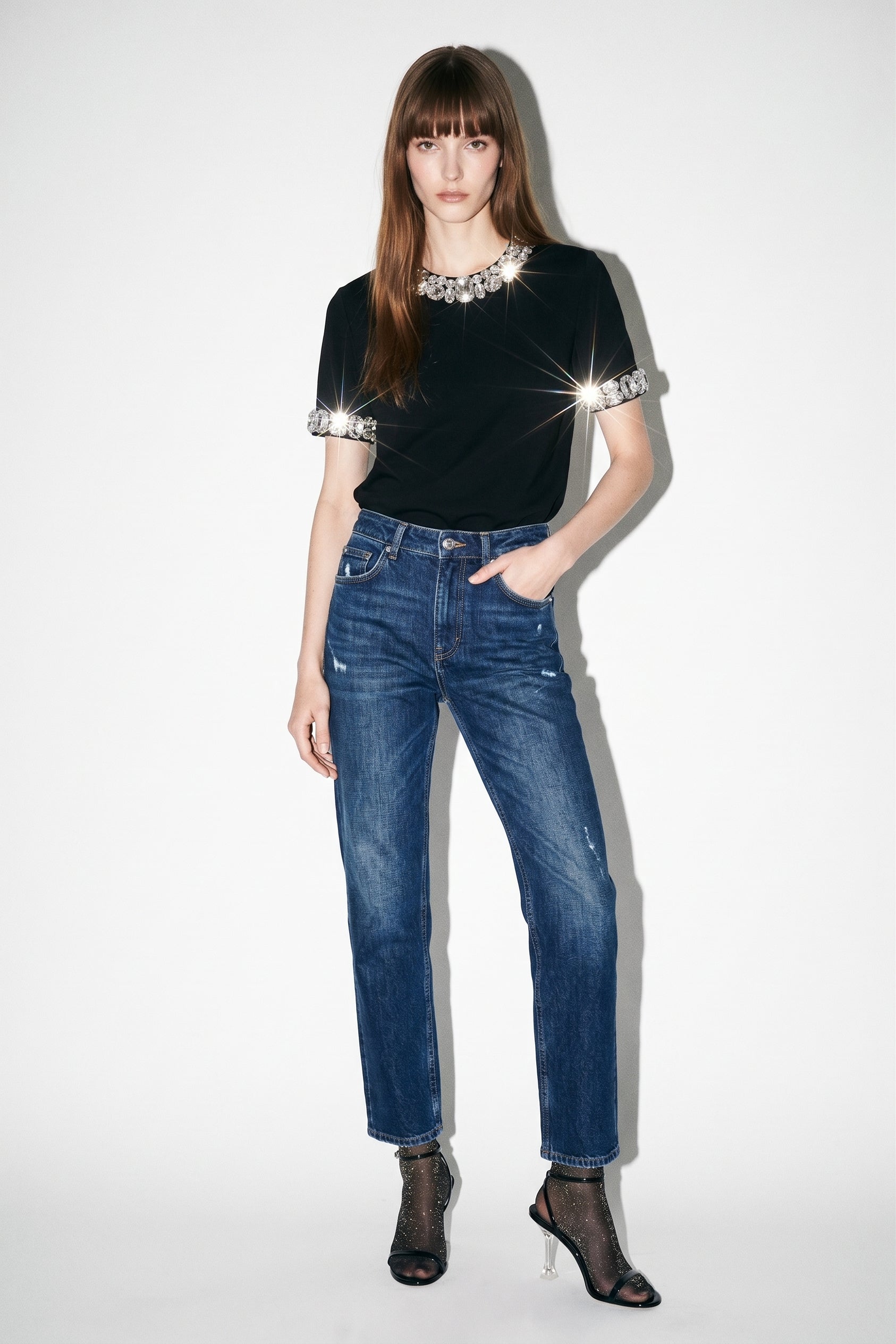 LOULOU Crystal-Collar T-shirt - photo 3