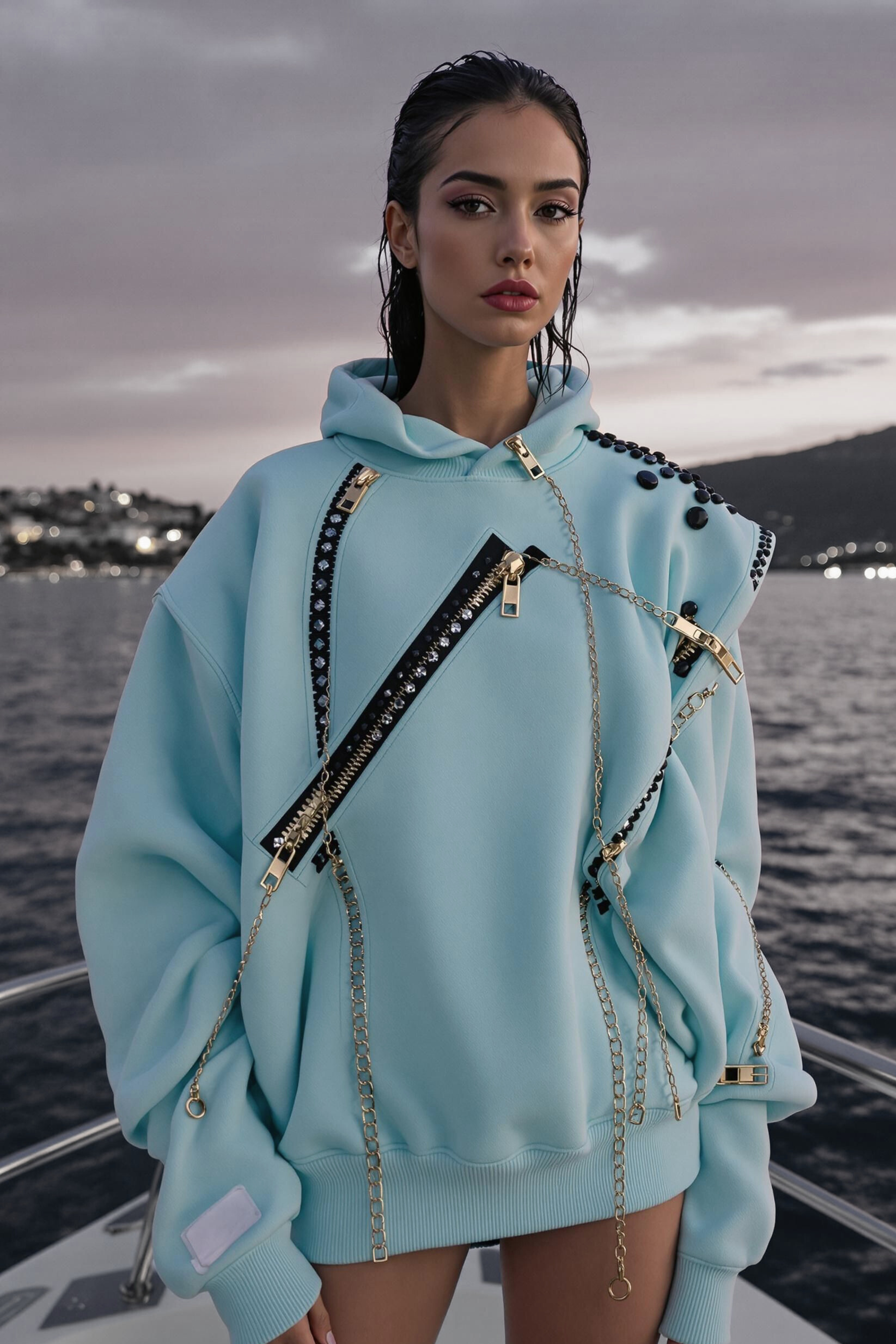 CHAIN ZIP HOODIE