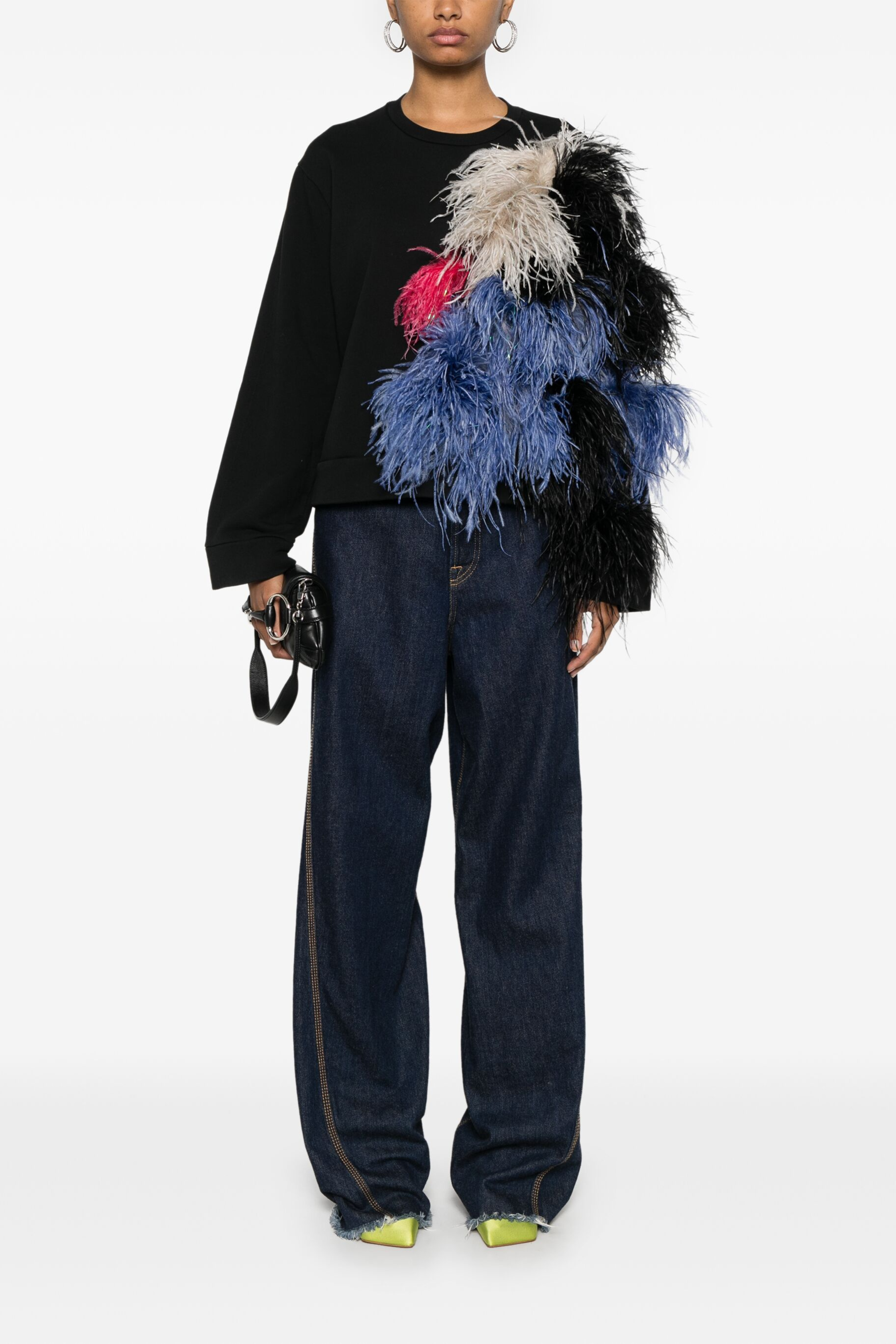 FEATHER-DETAIL SWEATSHIRT