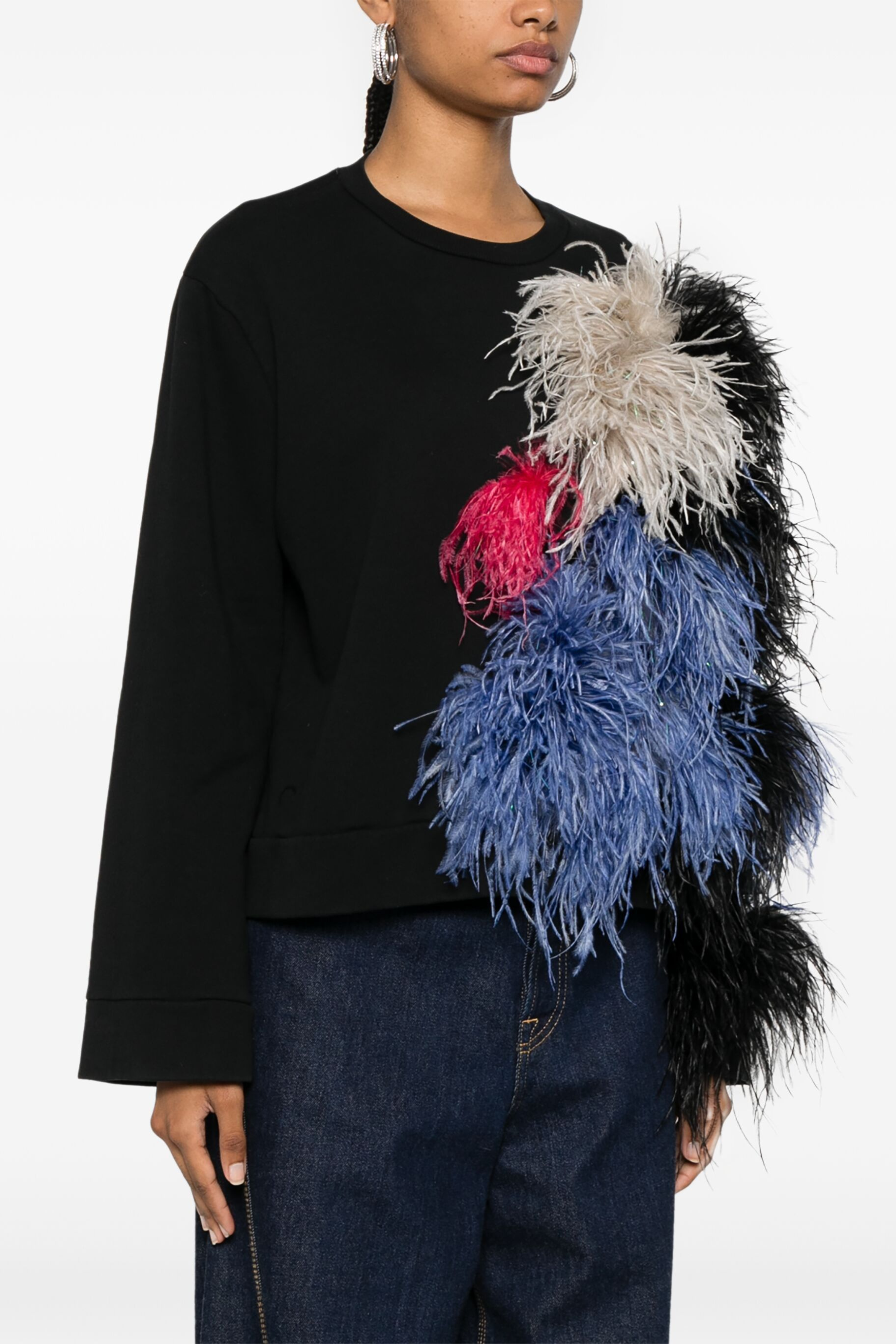FEATHER-DETAIL SWEATSHIRT