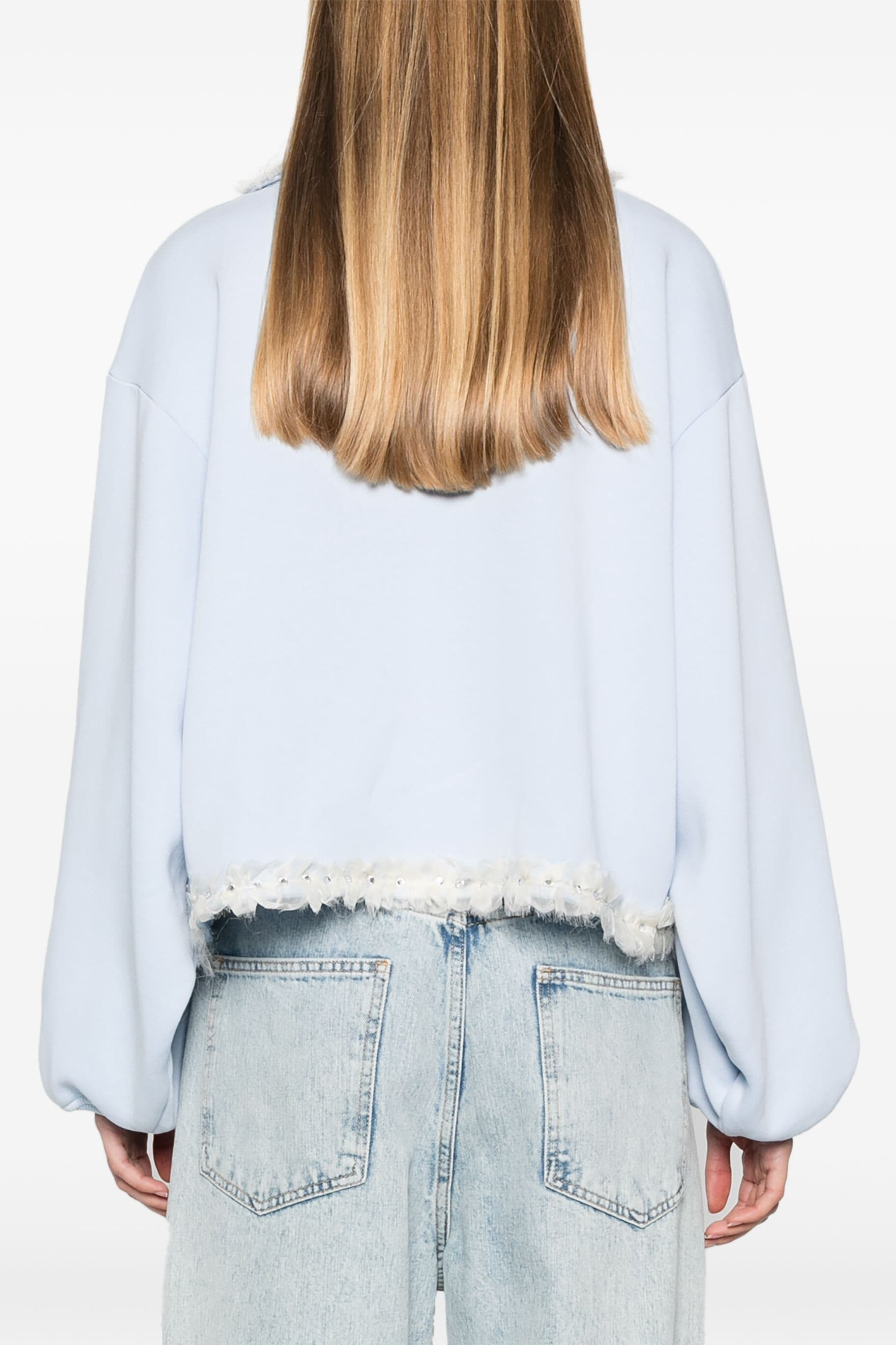 Oversized-Collar Cotton Sweatshirt