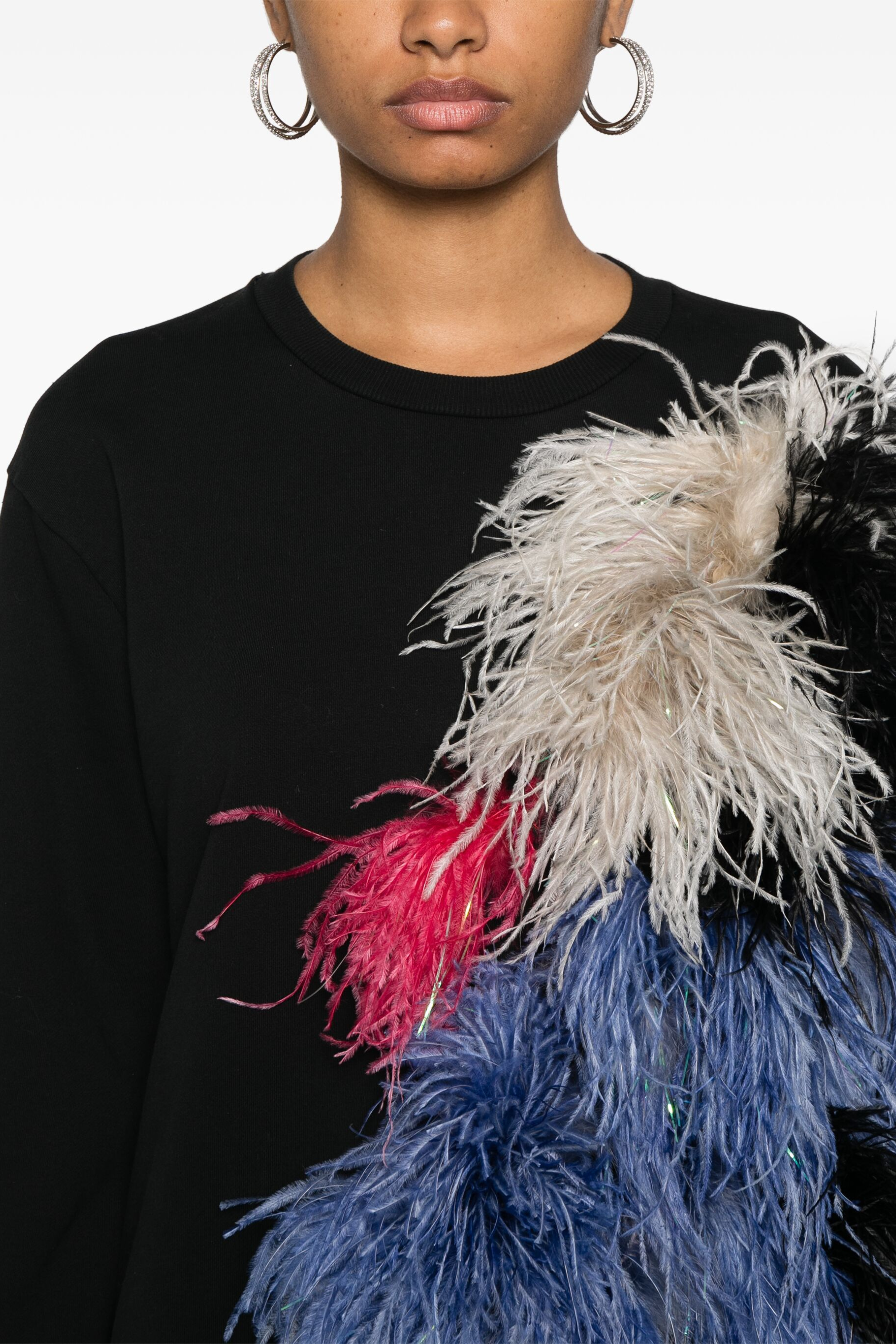 FEATHER-DETAIL SWEATSHIRT