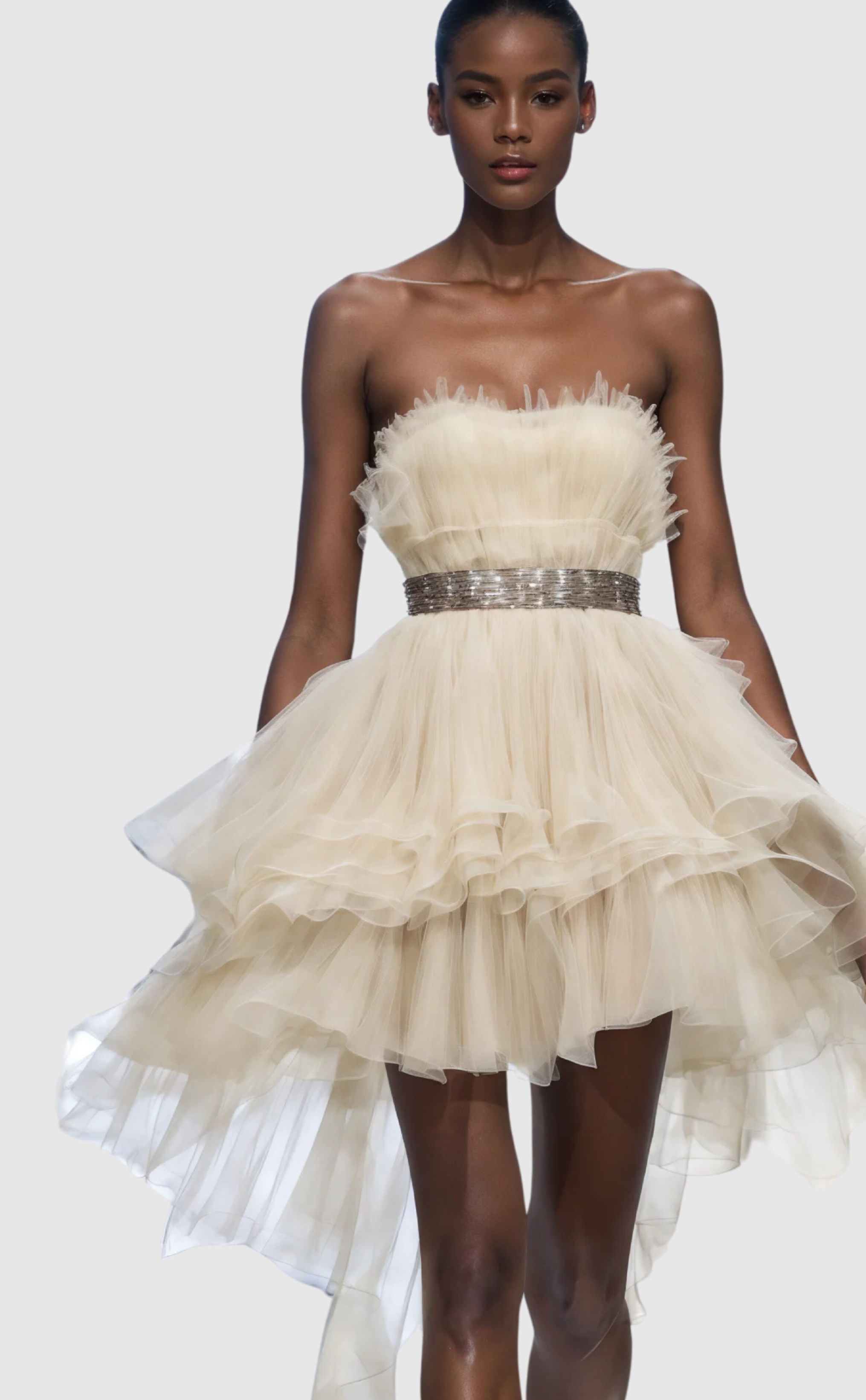 Ruffled silk organza minidress LOULOU