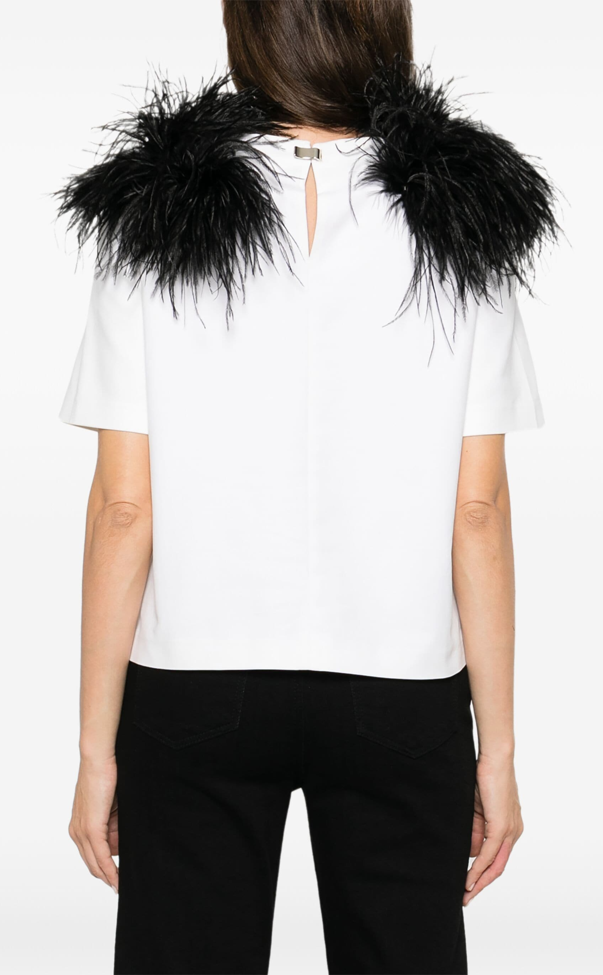 FEATHER-DETAIL T-SHIRT