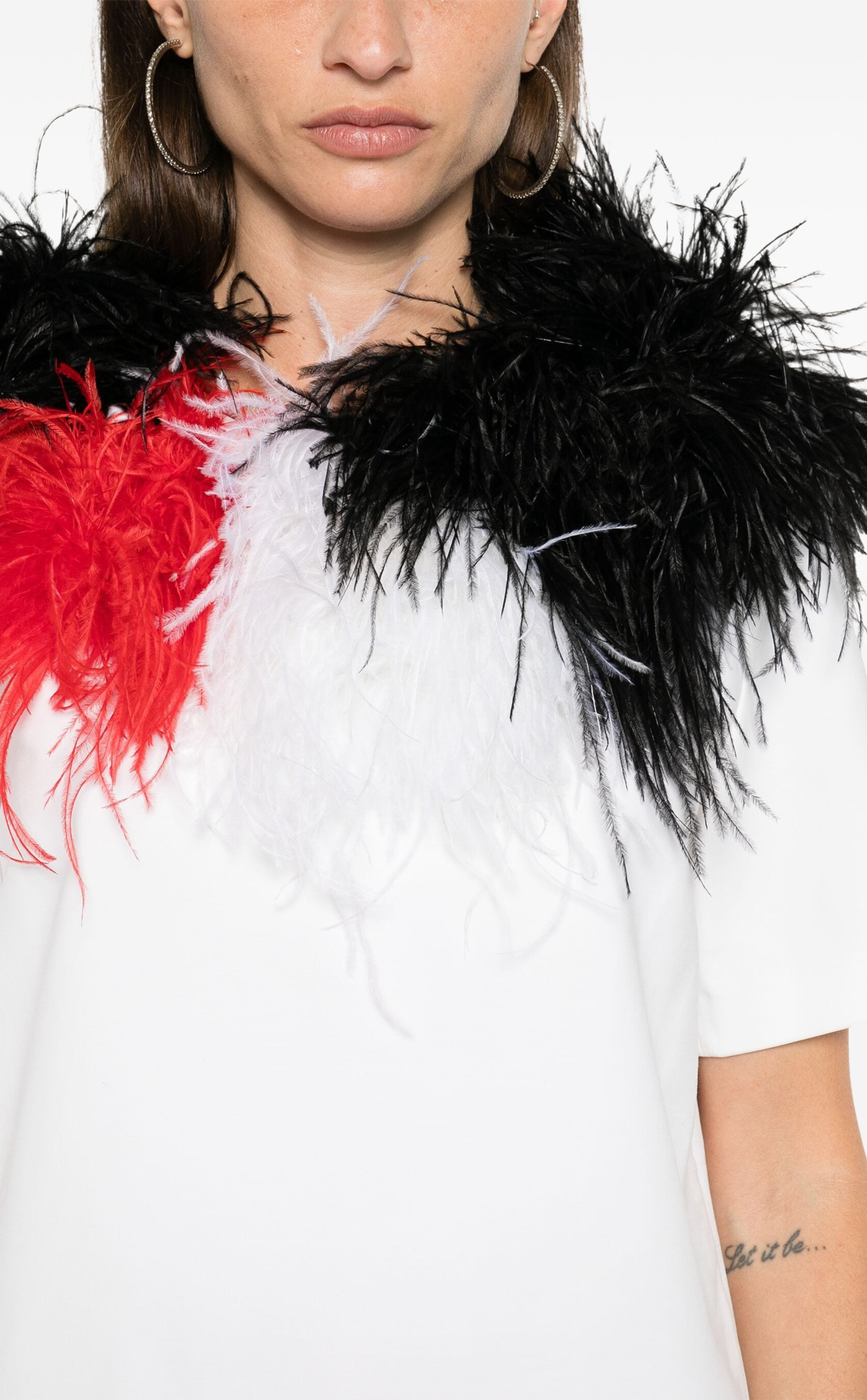 FEATHER-DETAIL T-SHIRT