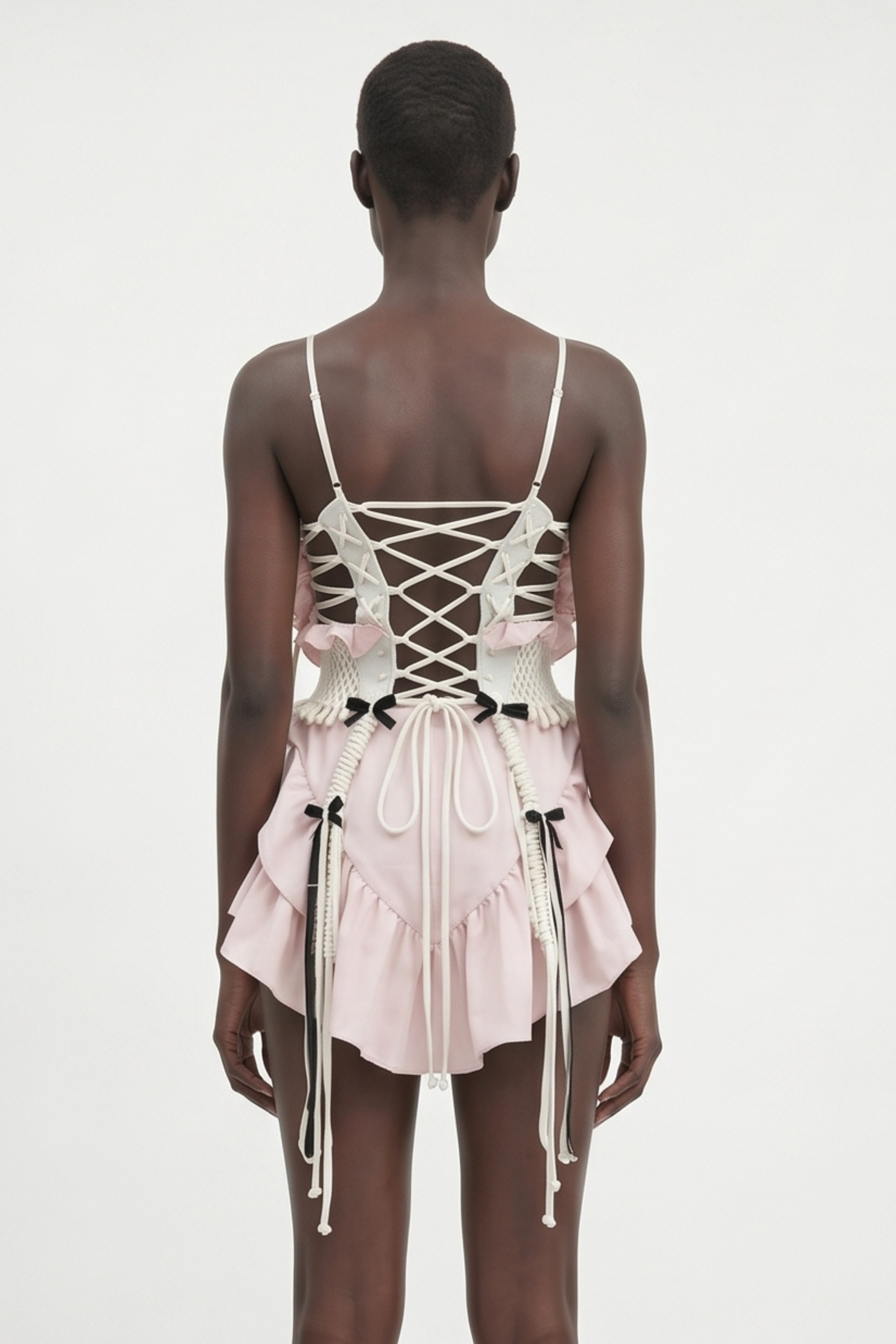 RIBBON DETAILED MINI DRESS