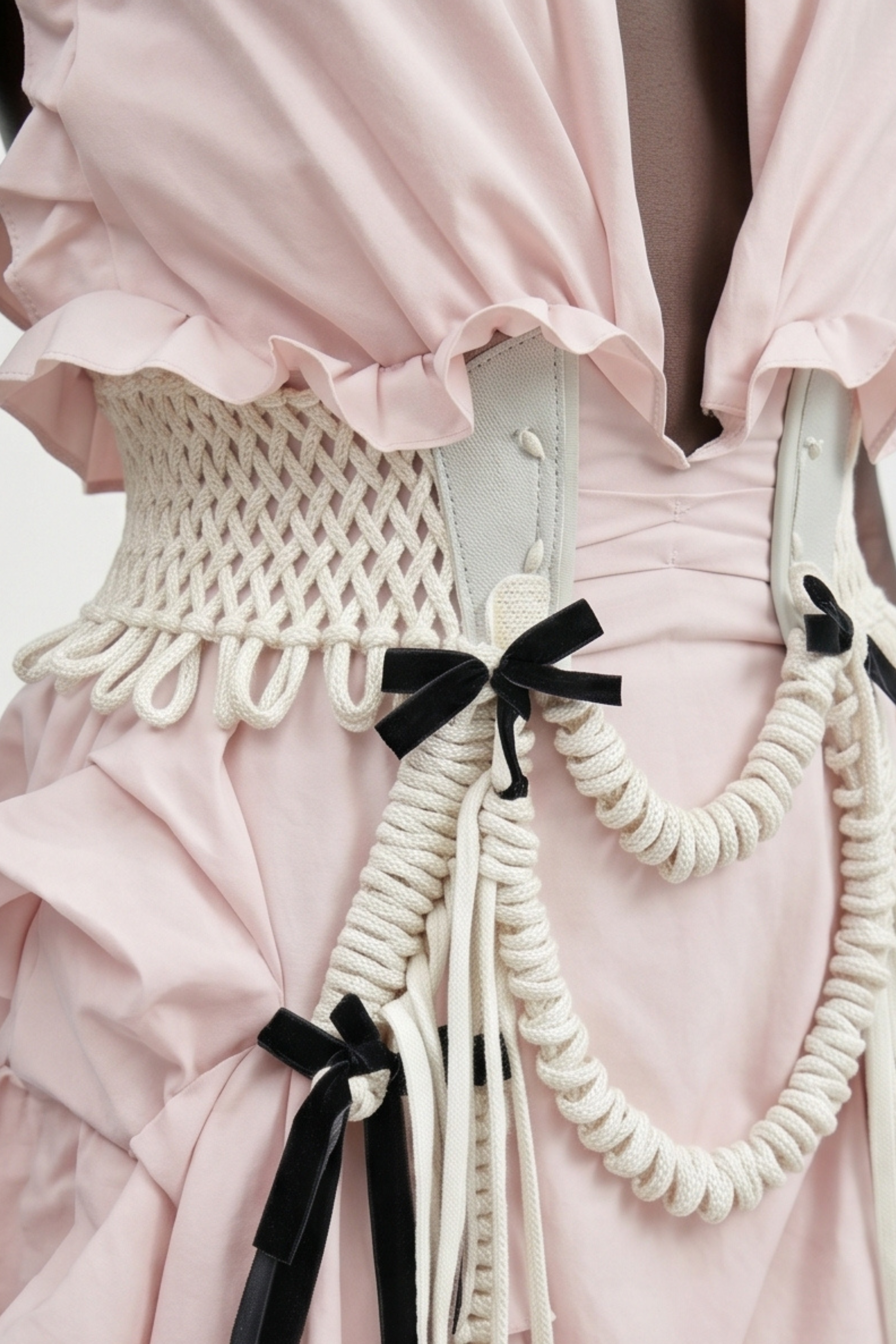 RIBBON DETAILED MINI DRESS