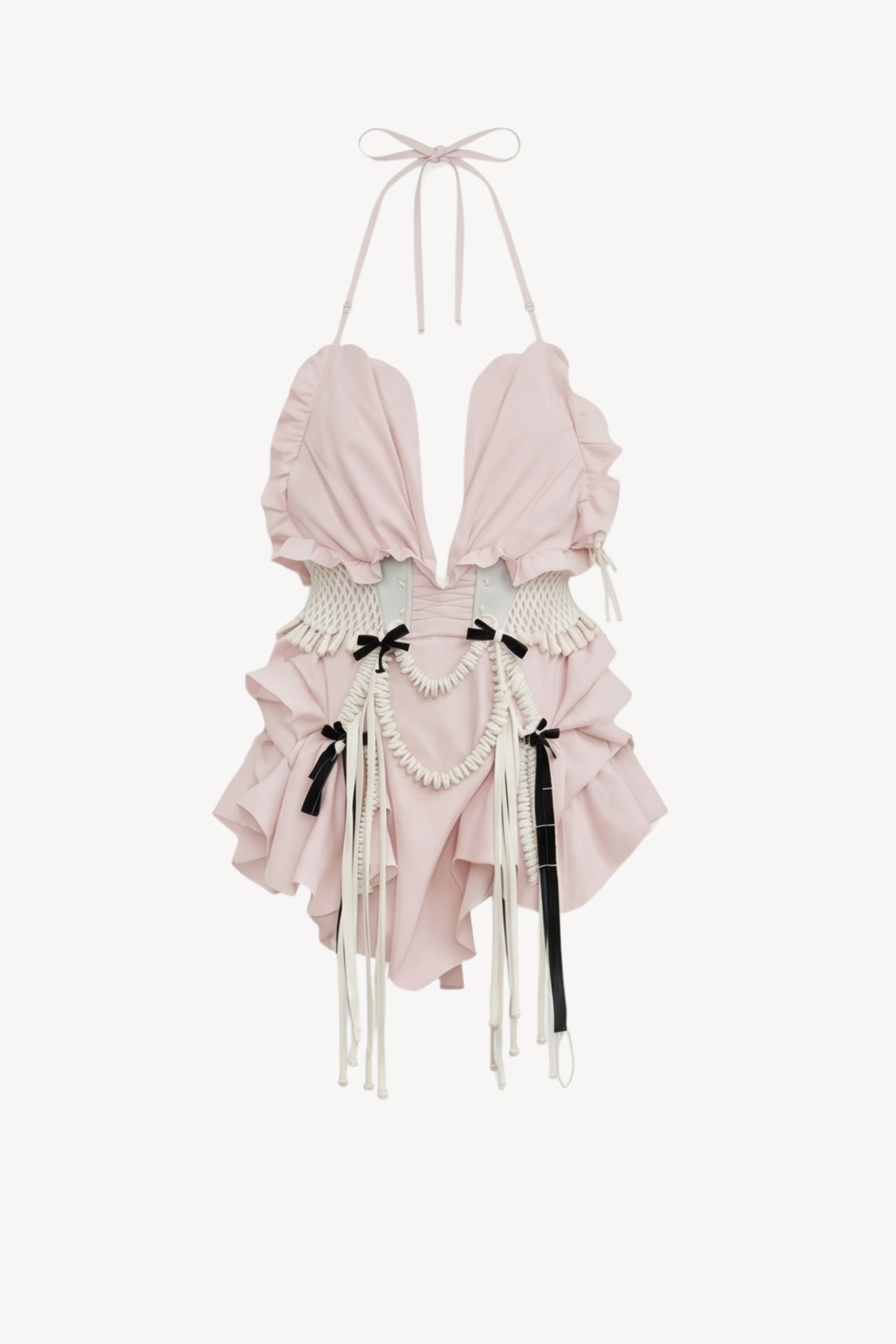 RIBBON DETAILED MINI DRESS