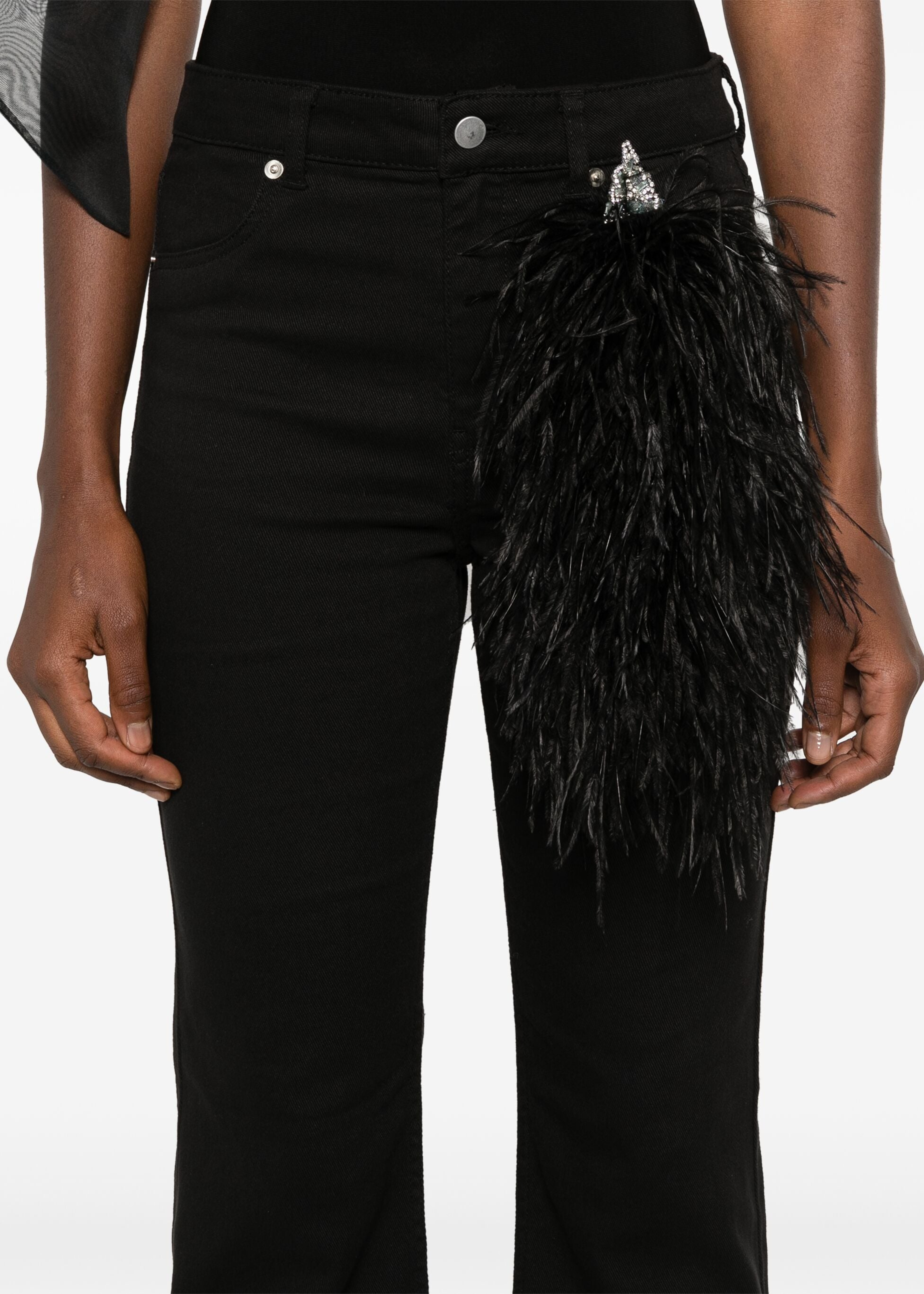 FEATHER DETAIL JEANS