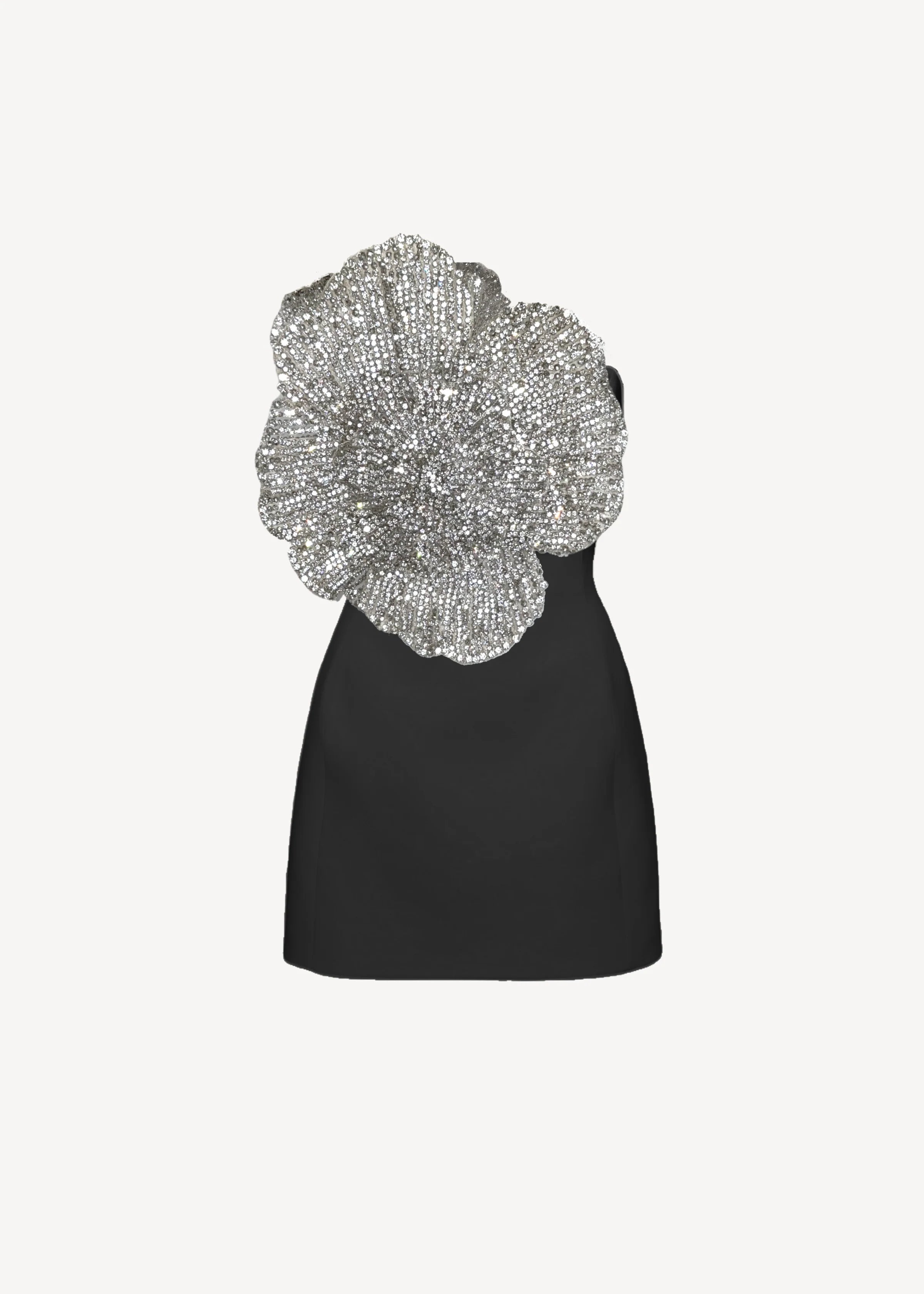 CRYSTAL-FLOWER MINI DRESS