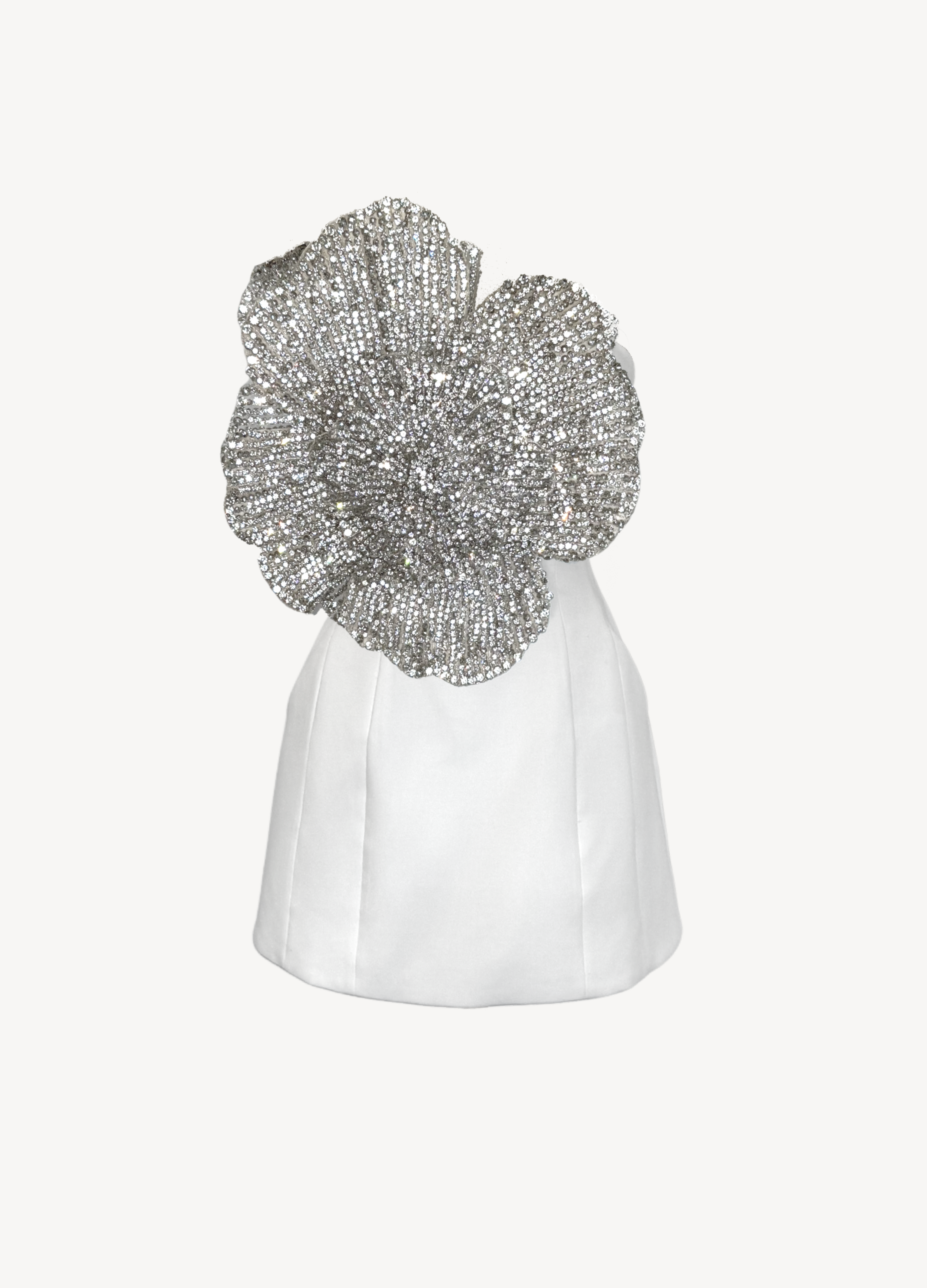CRYSTAL-FLOWER MINI DRESS