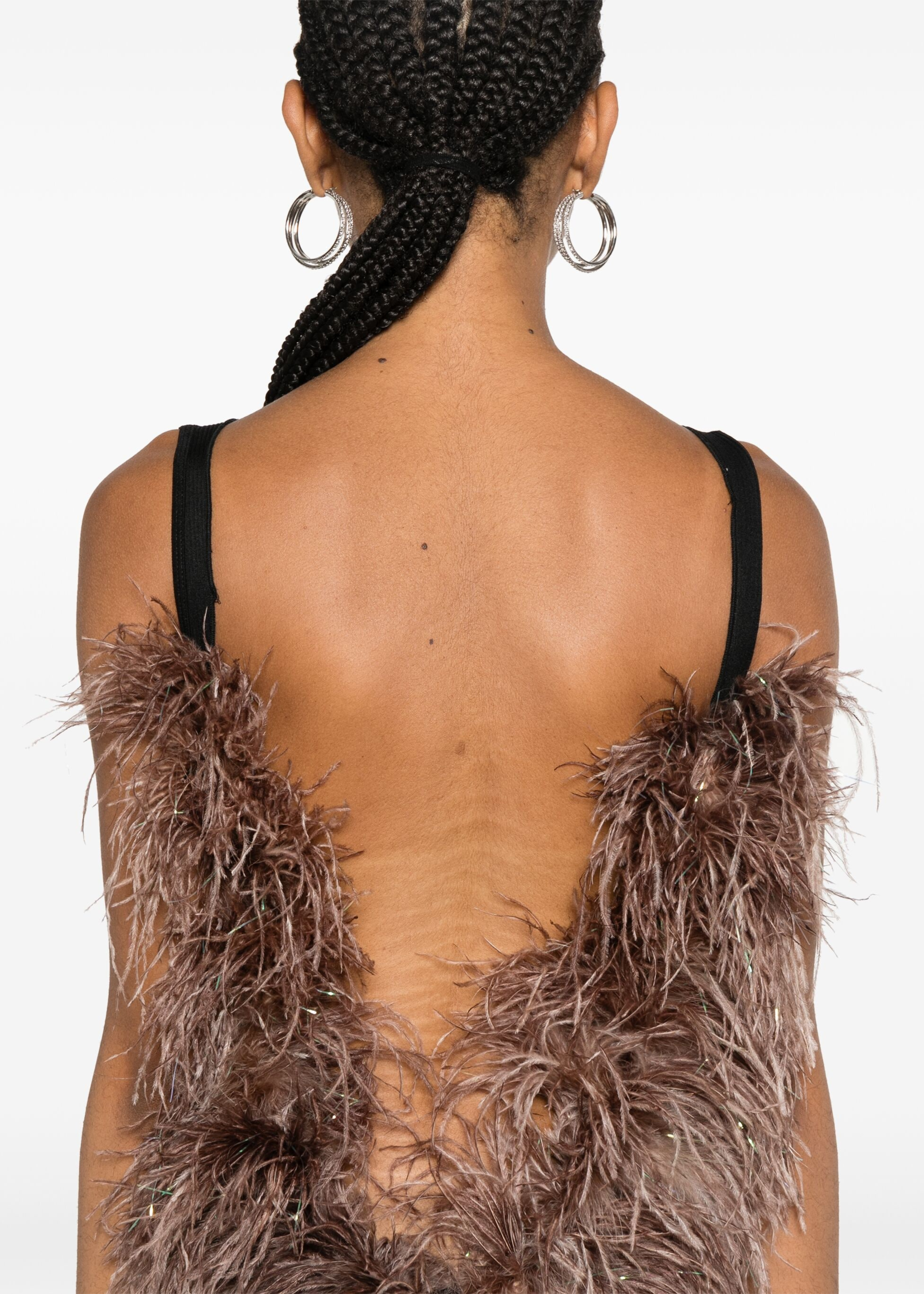 FEATHER-DETAIL BODYSUIT
