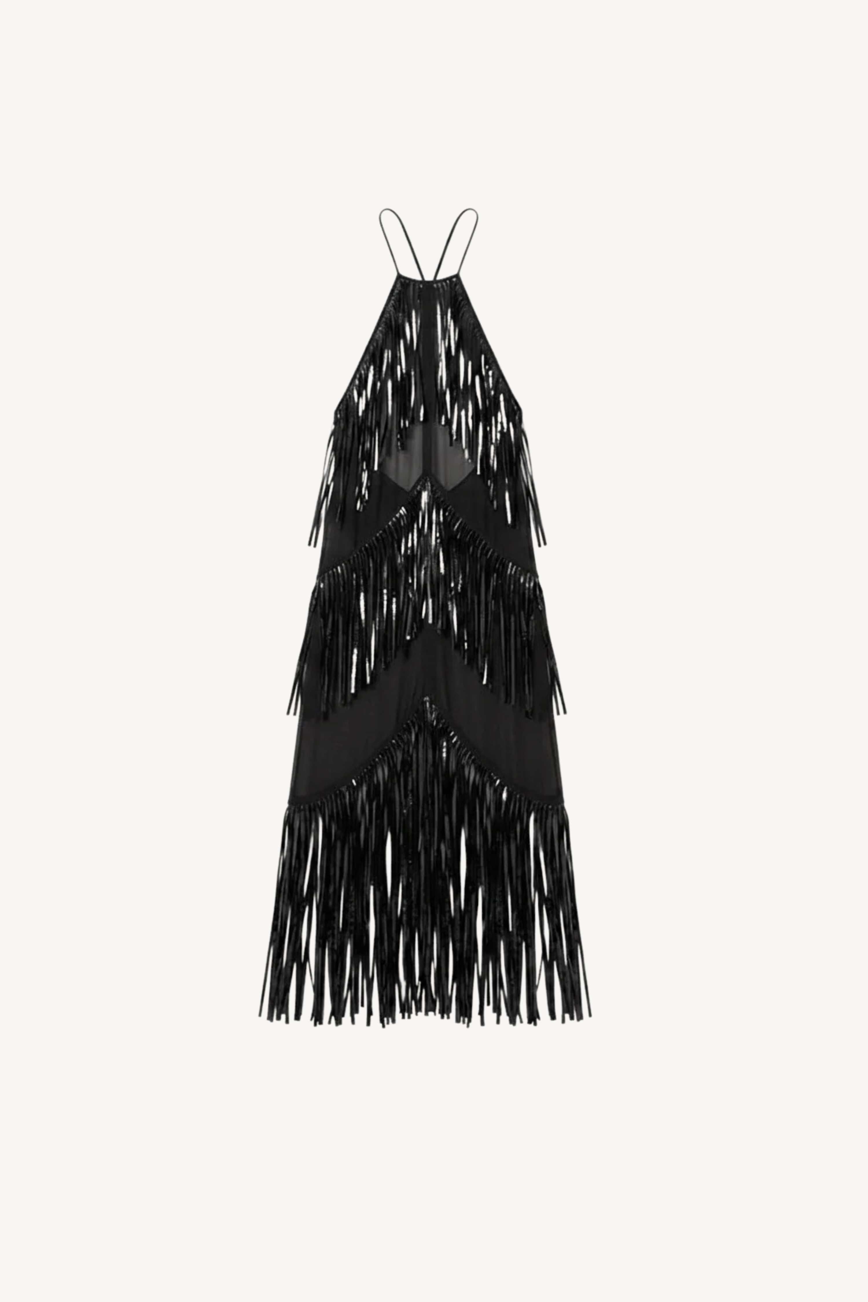 Fringe Halterneck Gown