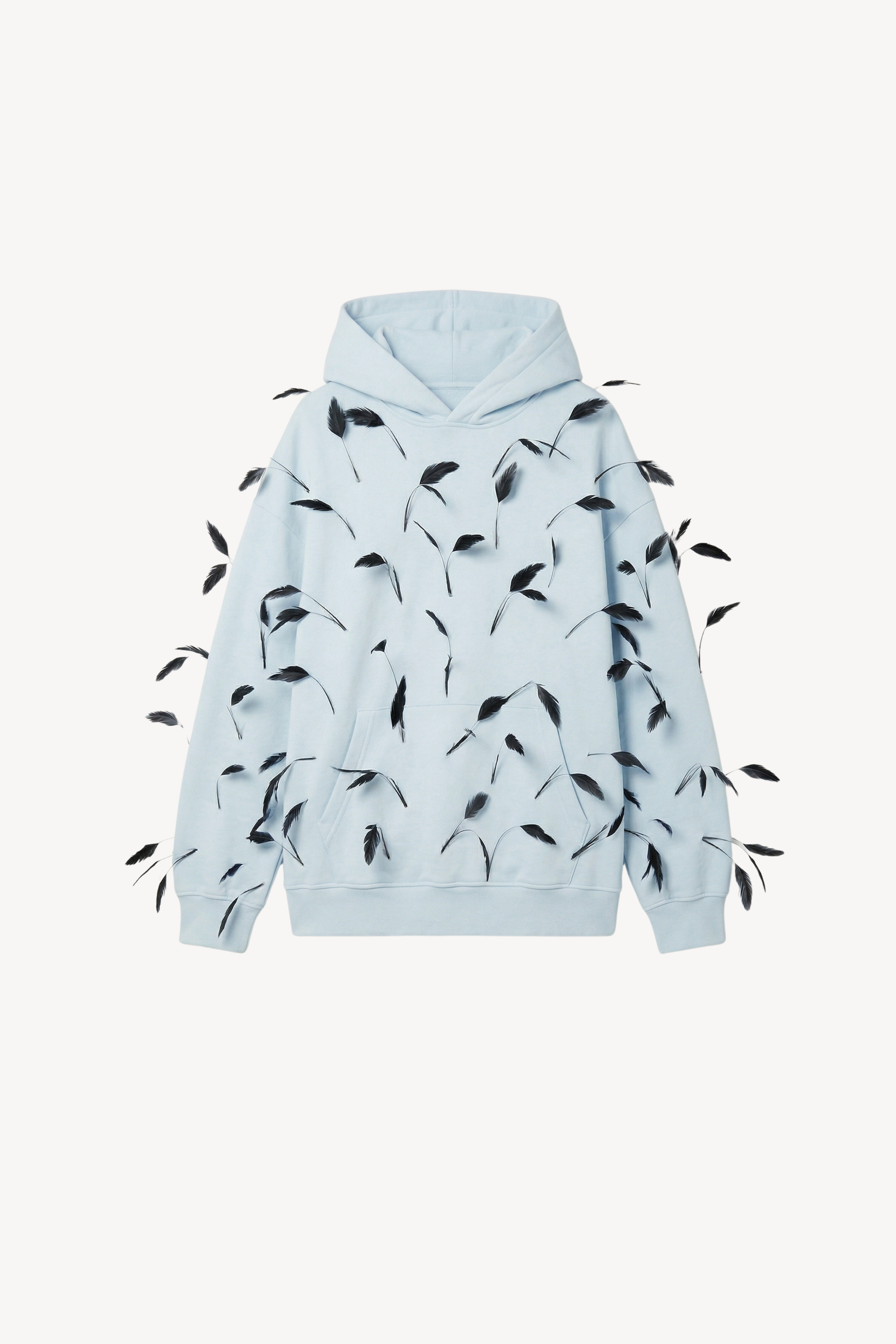 FEATHER EMBELLISHED HOODIE