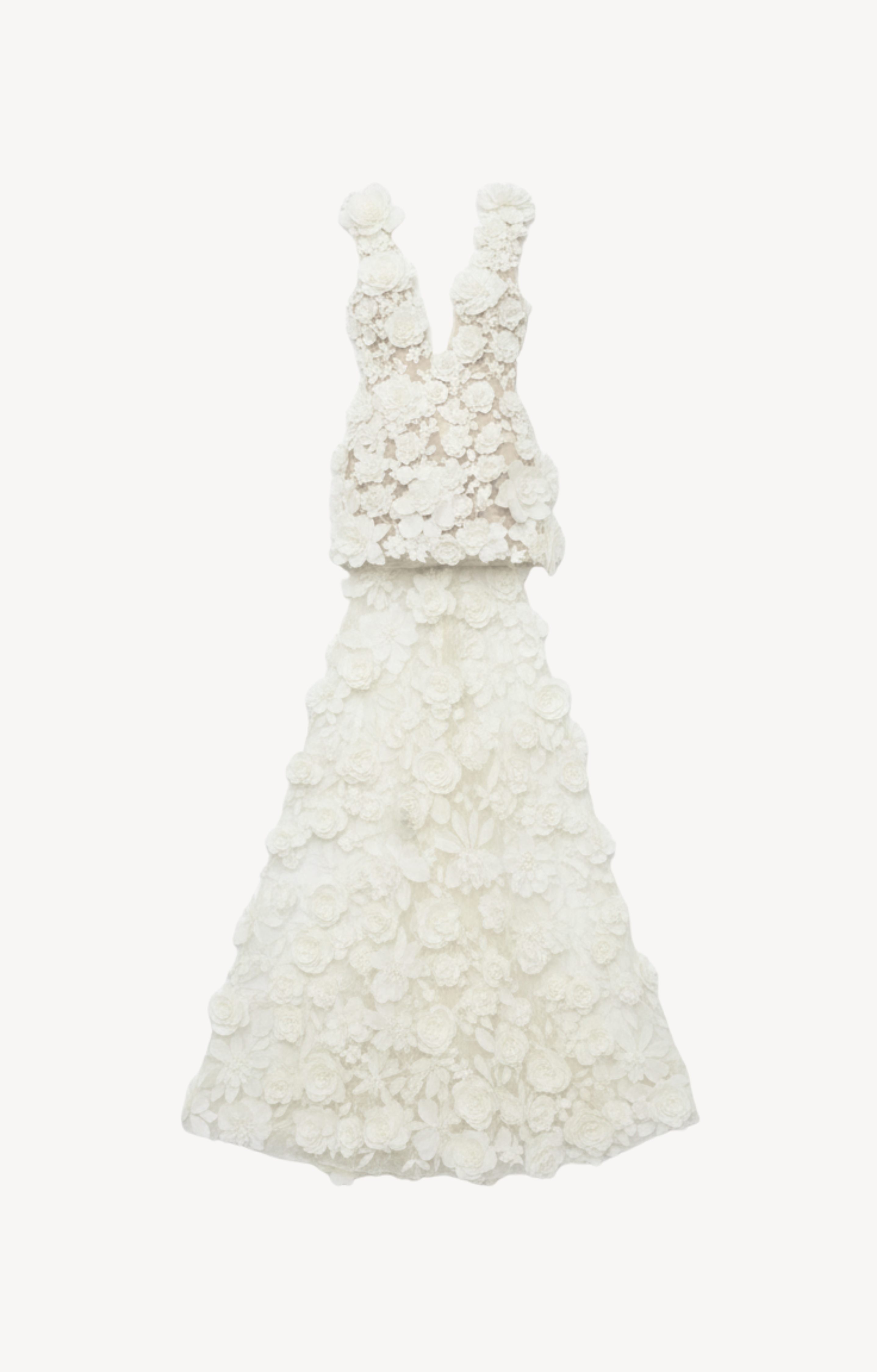 IVORY 3D FLORAL MINI GOWN