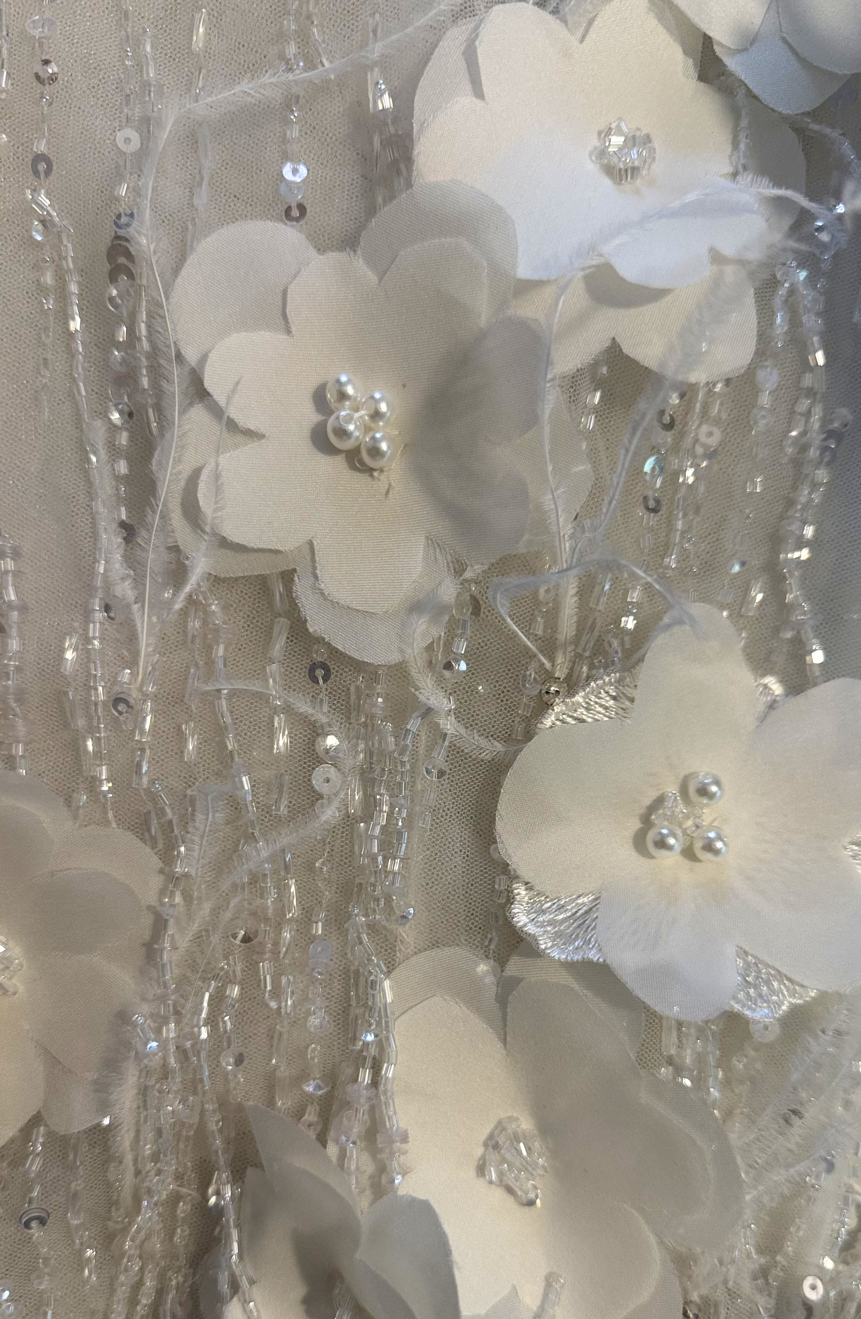 BEADED FLORAL MIDI DRESS