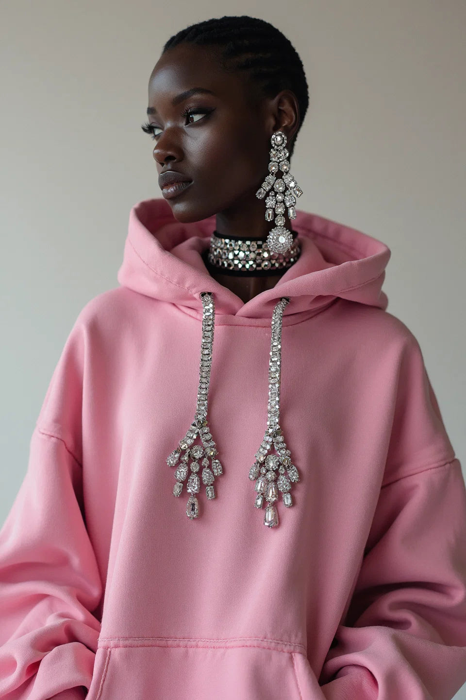 CRYSTAL DRAWSTRING HOODIE