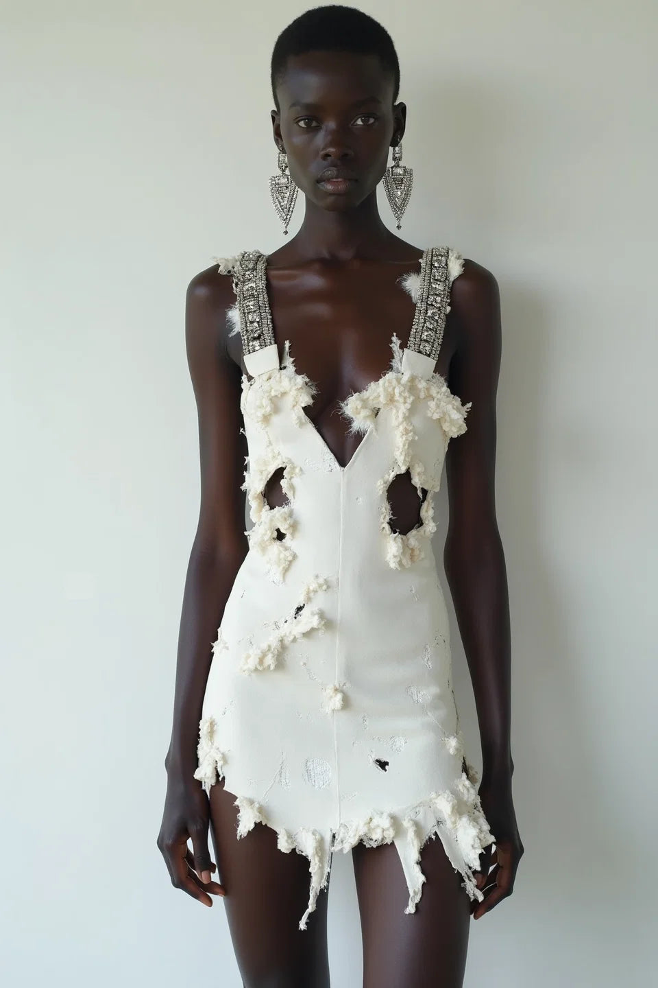 CRYSTAL STRAPS MINIDRESS