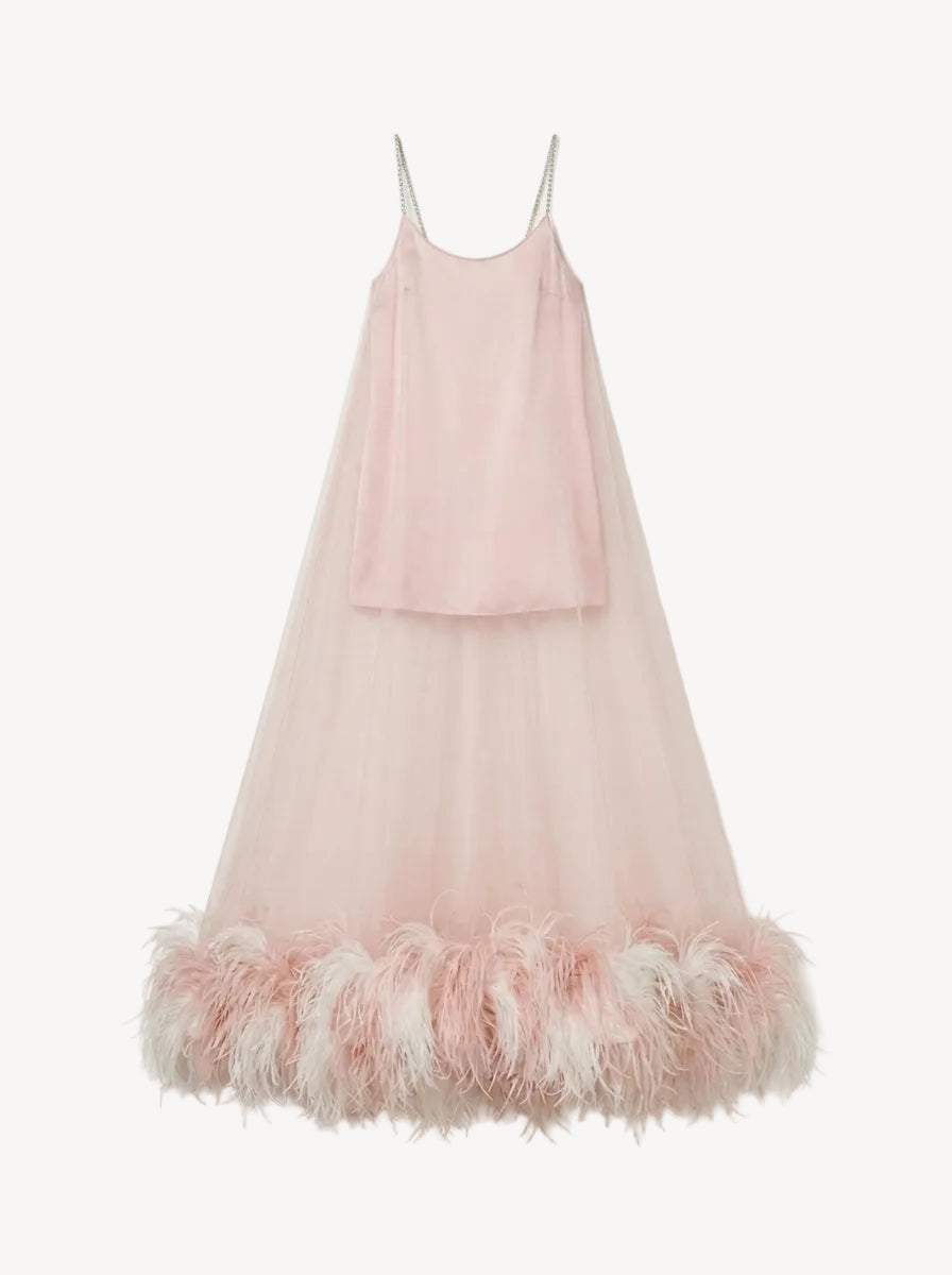 Feather Detailed Gown