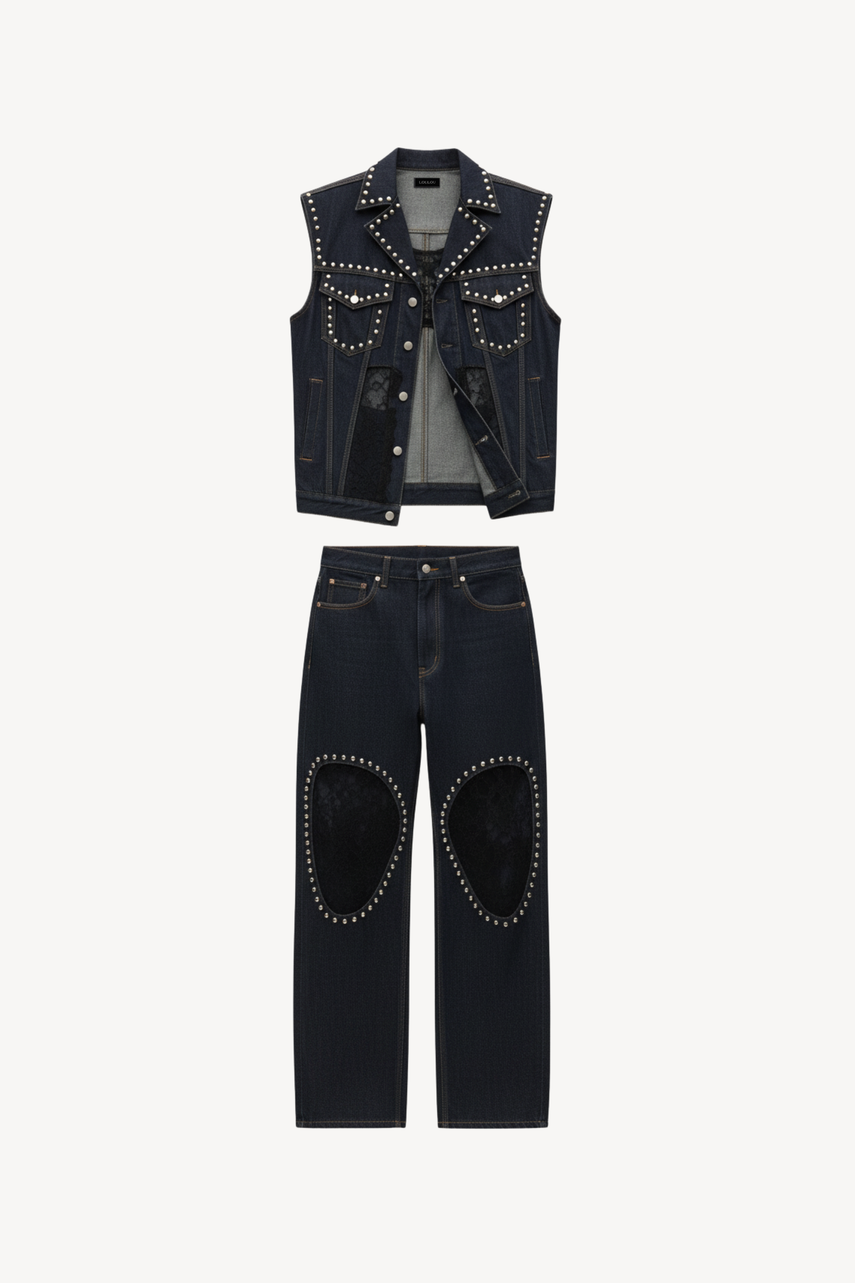 DENIM VEST AND JEANS SET