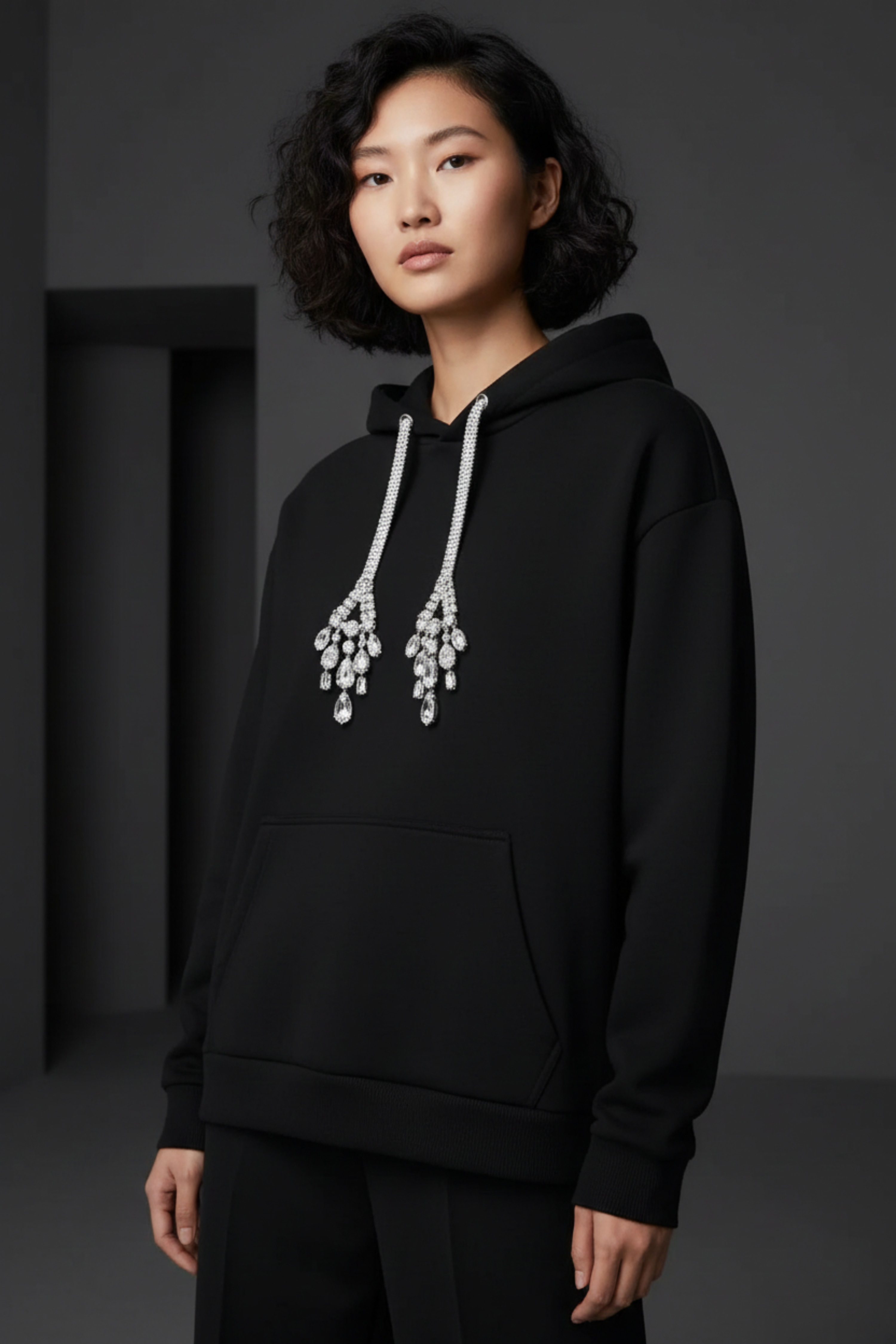 CRYSTAL DRAWSTRING HOODIE