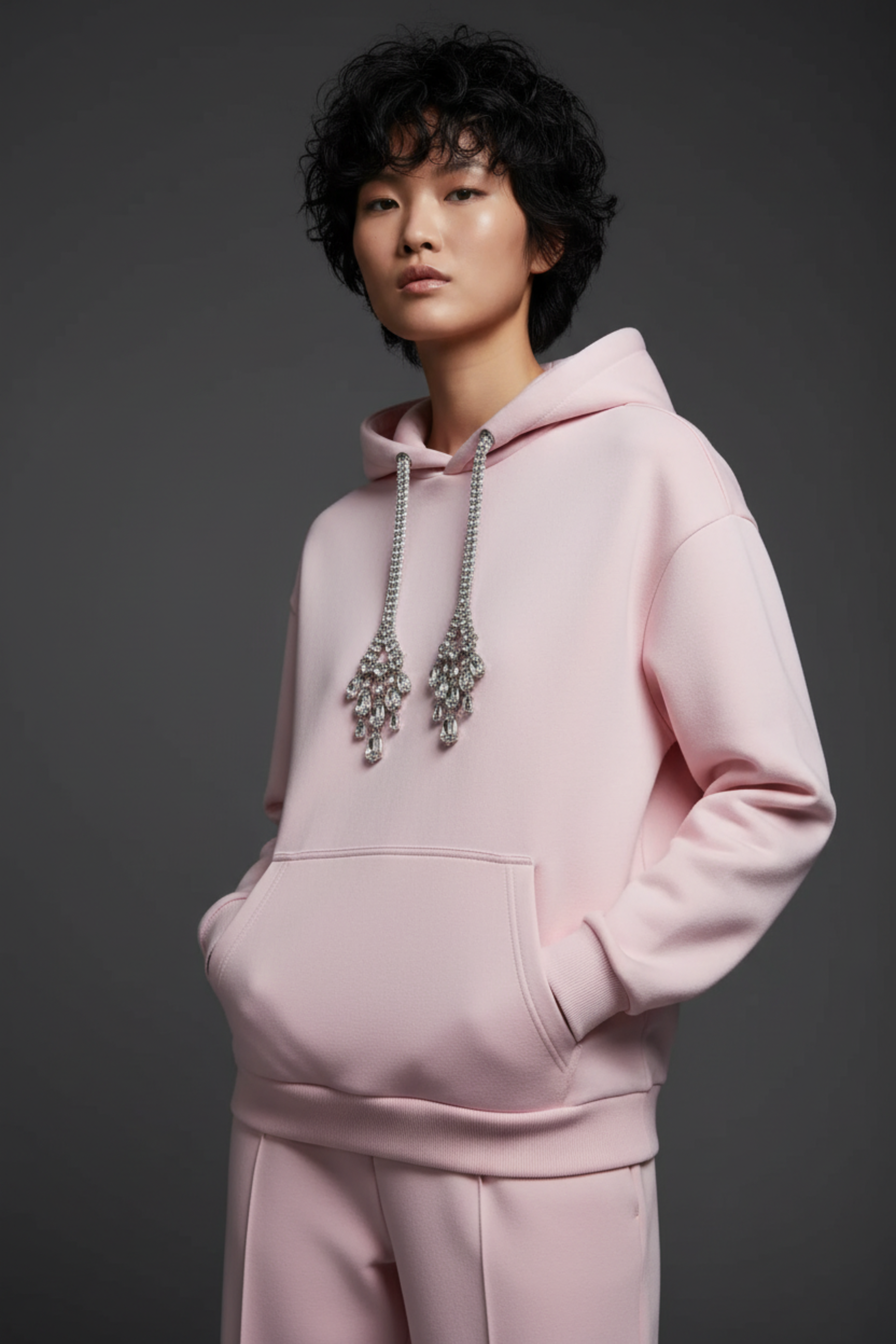 CRYSTAL DRAWSTRING HOODIE