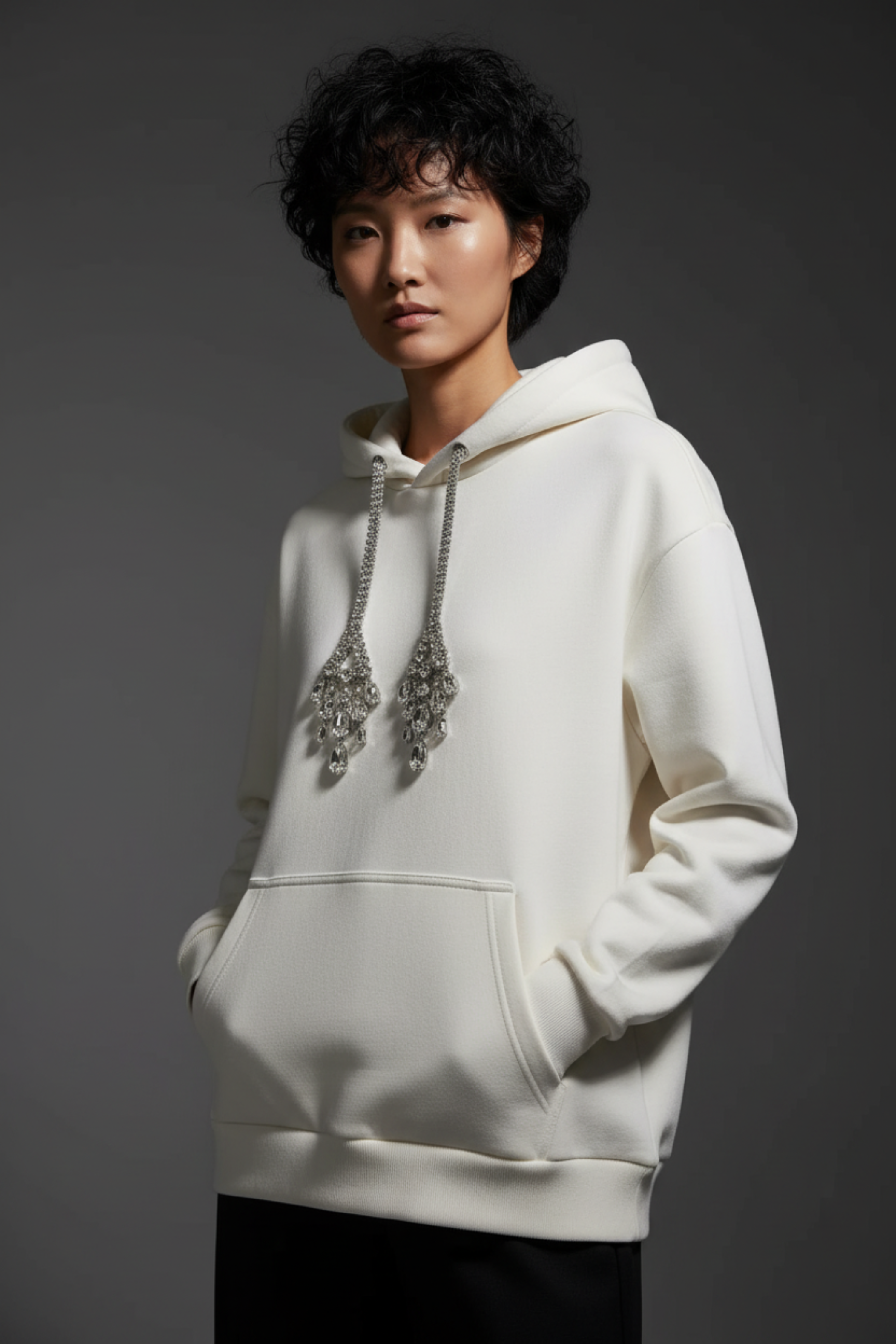 CRYSTAL DRAWSTRING HOODIE