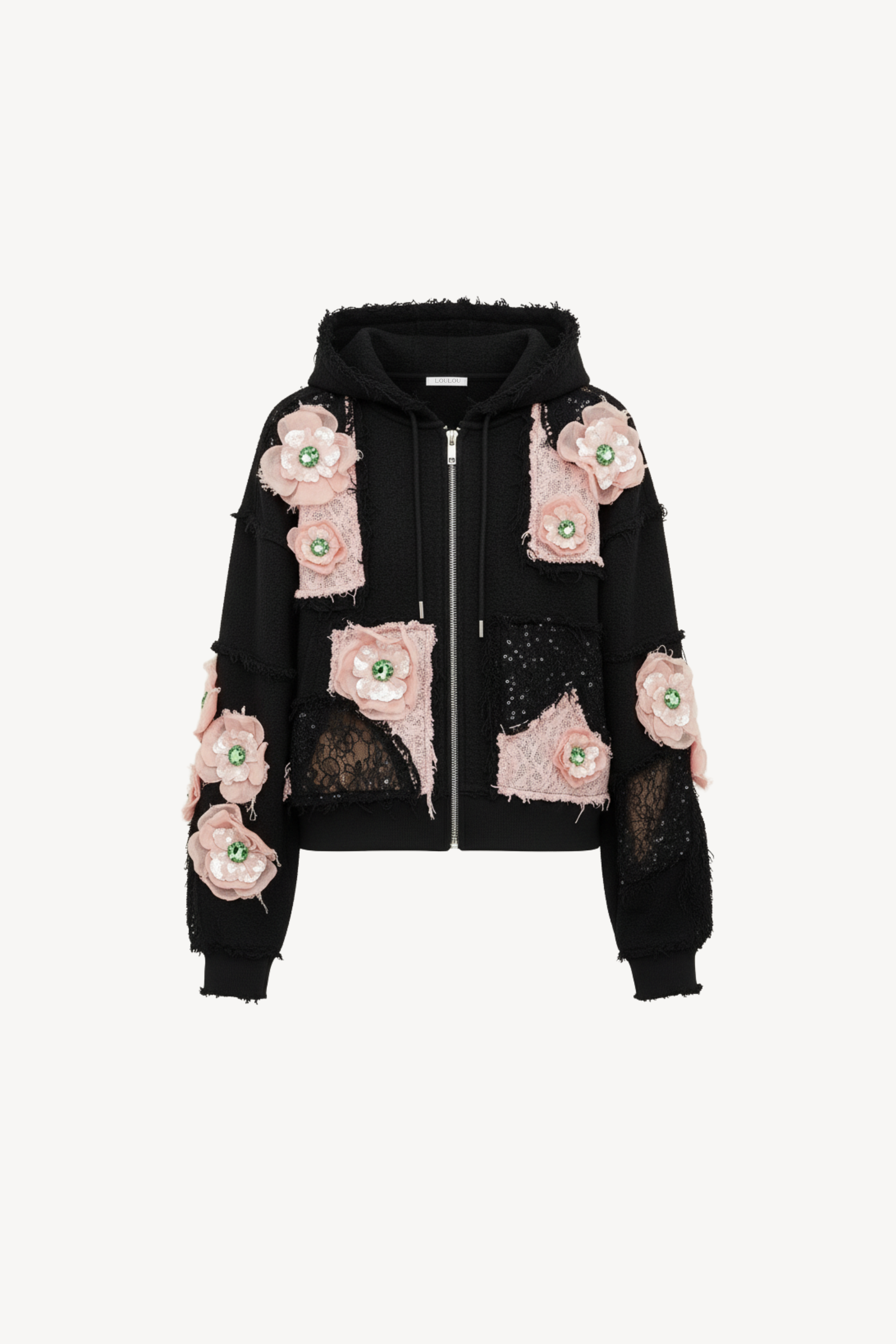 PINK FLORAL HOODIE