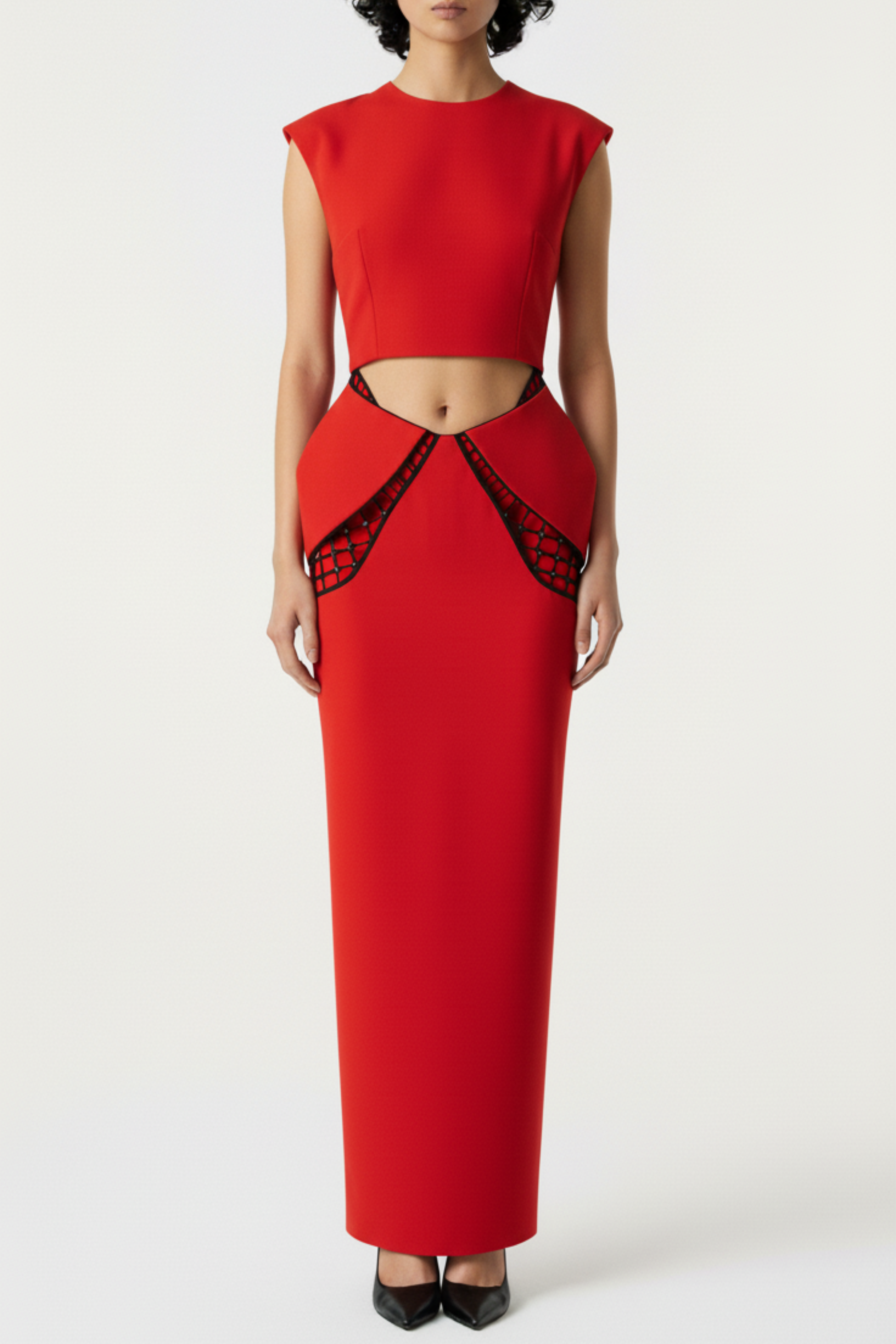 CUT-OUT CRÊPE DRESS