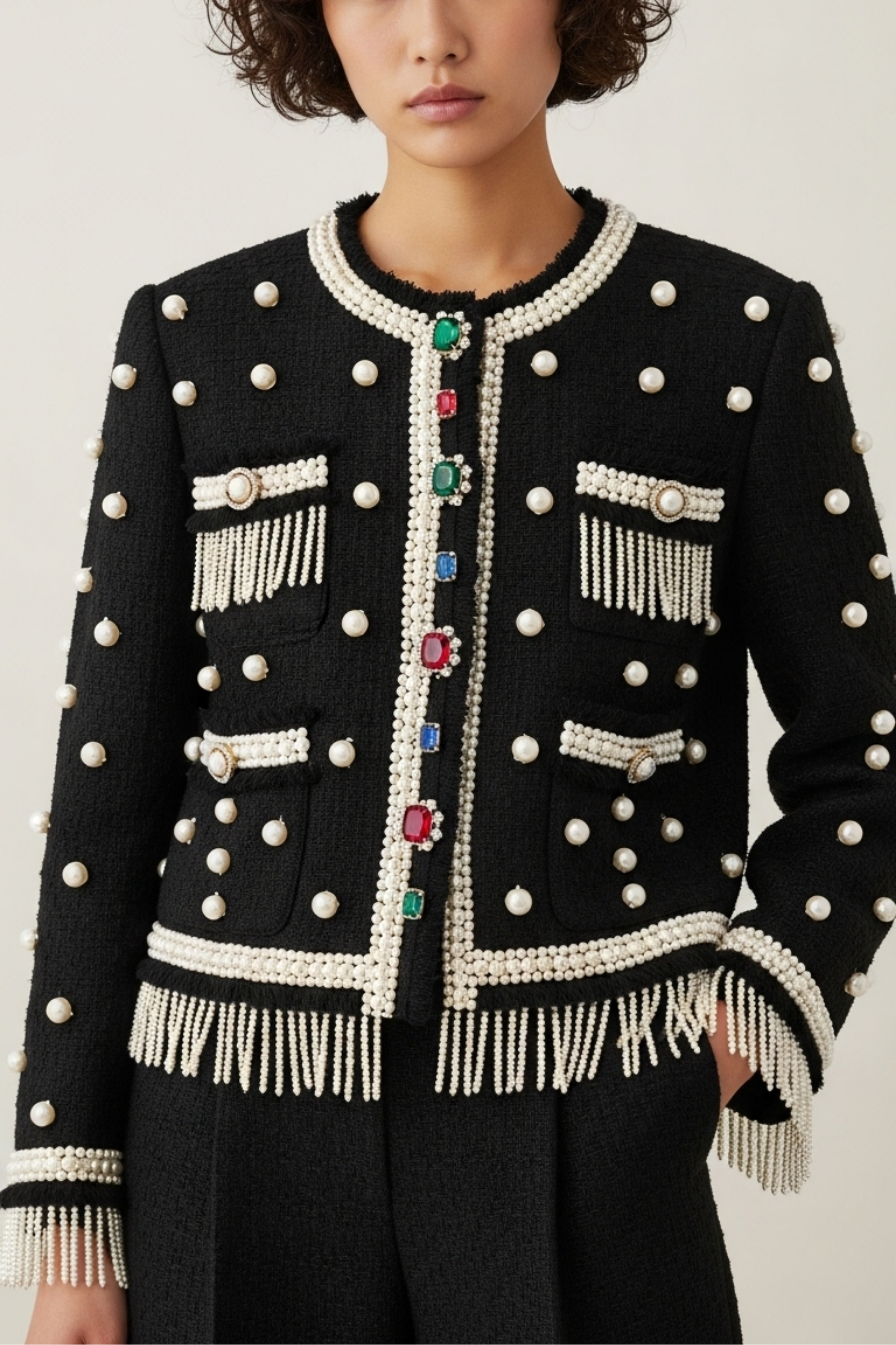 PEARL-TRIM JACKET