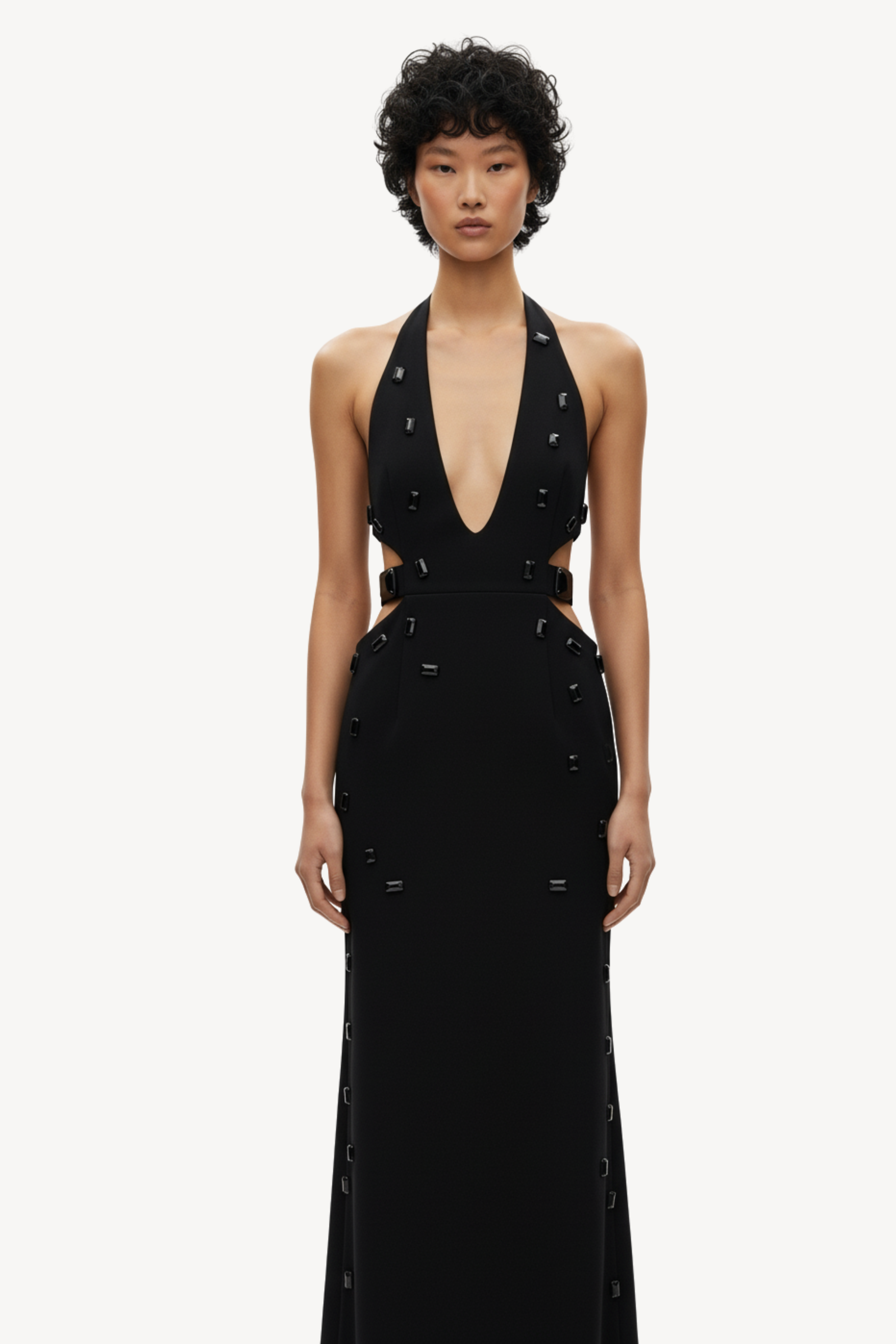CRYSTAL HALTER DRESS